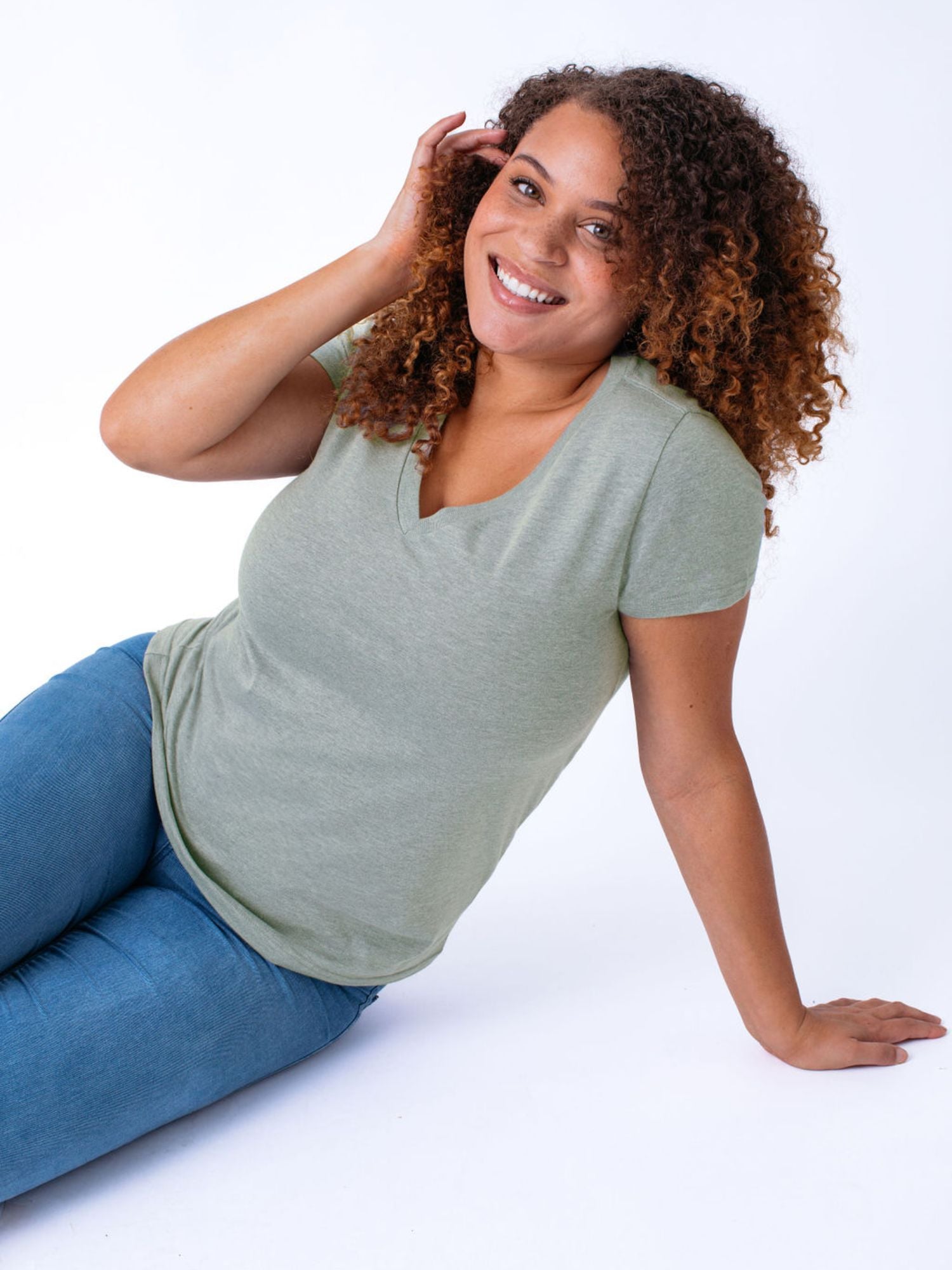  Women's Vintage Green V-Neck、mySite、ghnorth