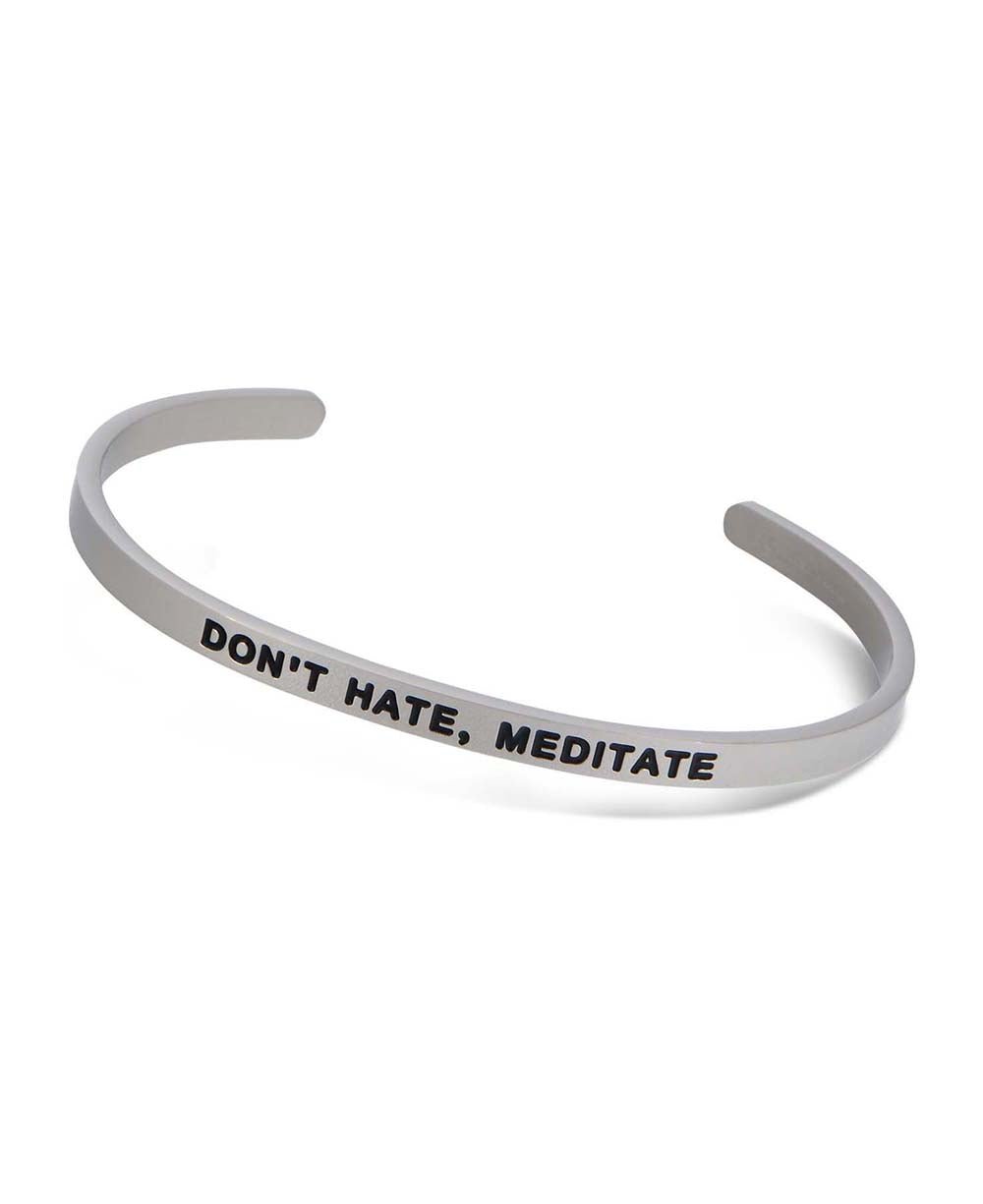 Don’t Hate, Meditate Motivational Cuff Bracelet、mySite、topwebapps