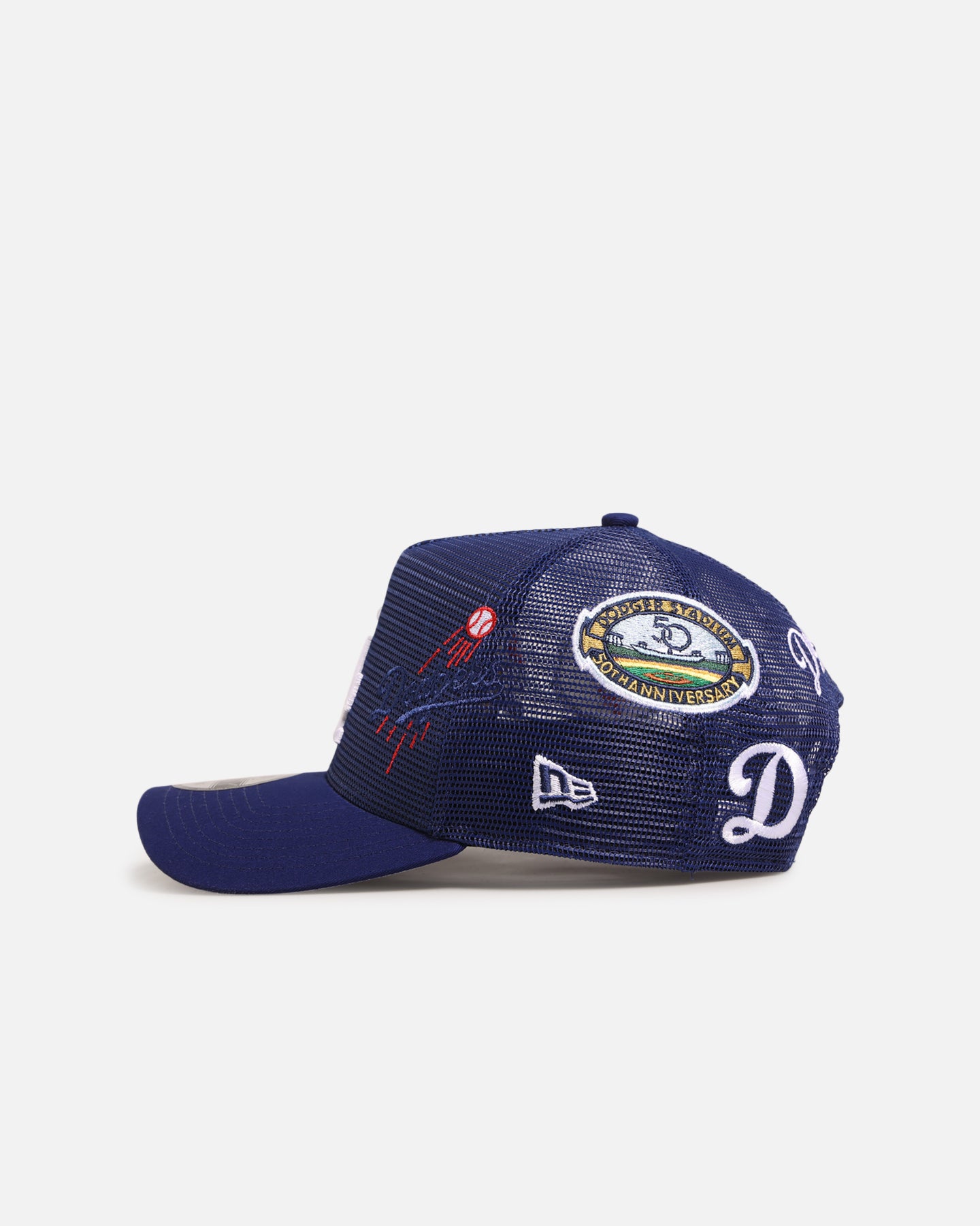 New Era Los Angeles Dodgers 'Mesh Crown All Over Logos' 9FORTY A-Frame Snapback Official Team Colour、mySite、zt4zffjzw