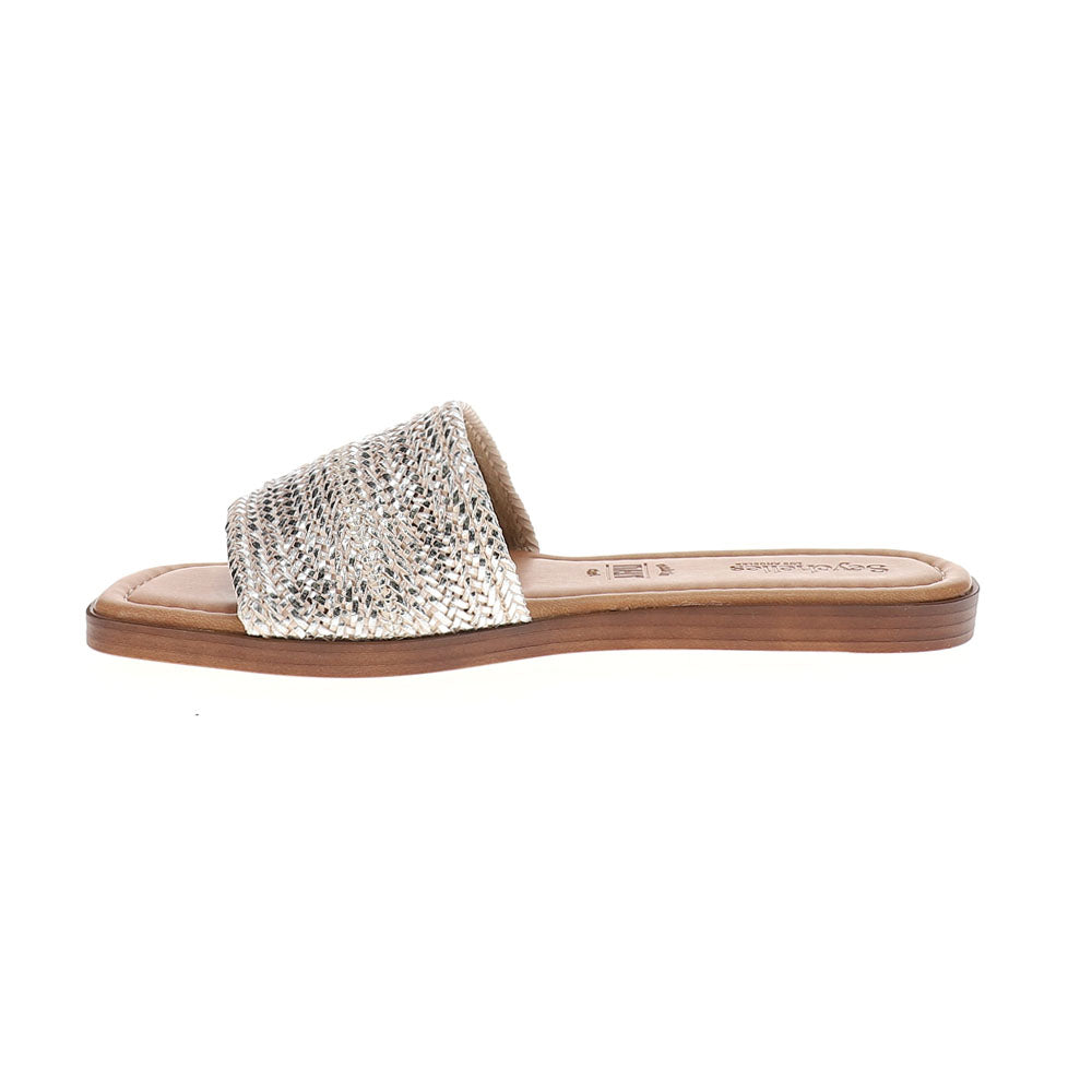 Palms Perfection Metallic Slide Flat Sandals、mySite、gtrtttuynbv