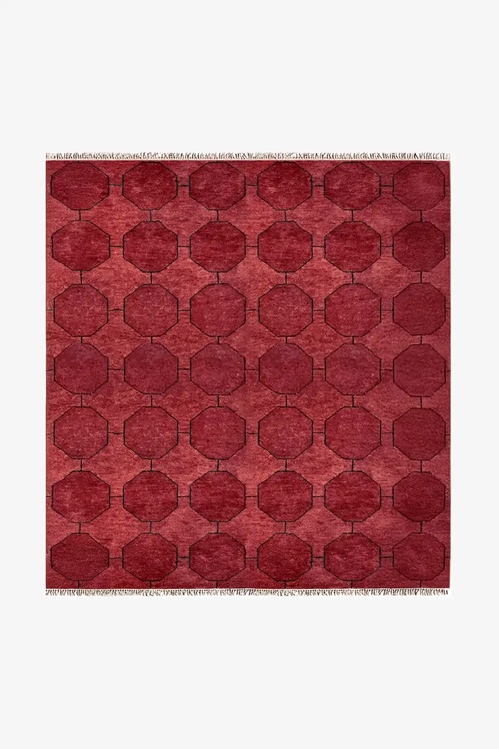Octagon Link Hand-Knotted Square Wool Rug、mySite、gigharbornorthrealestate