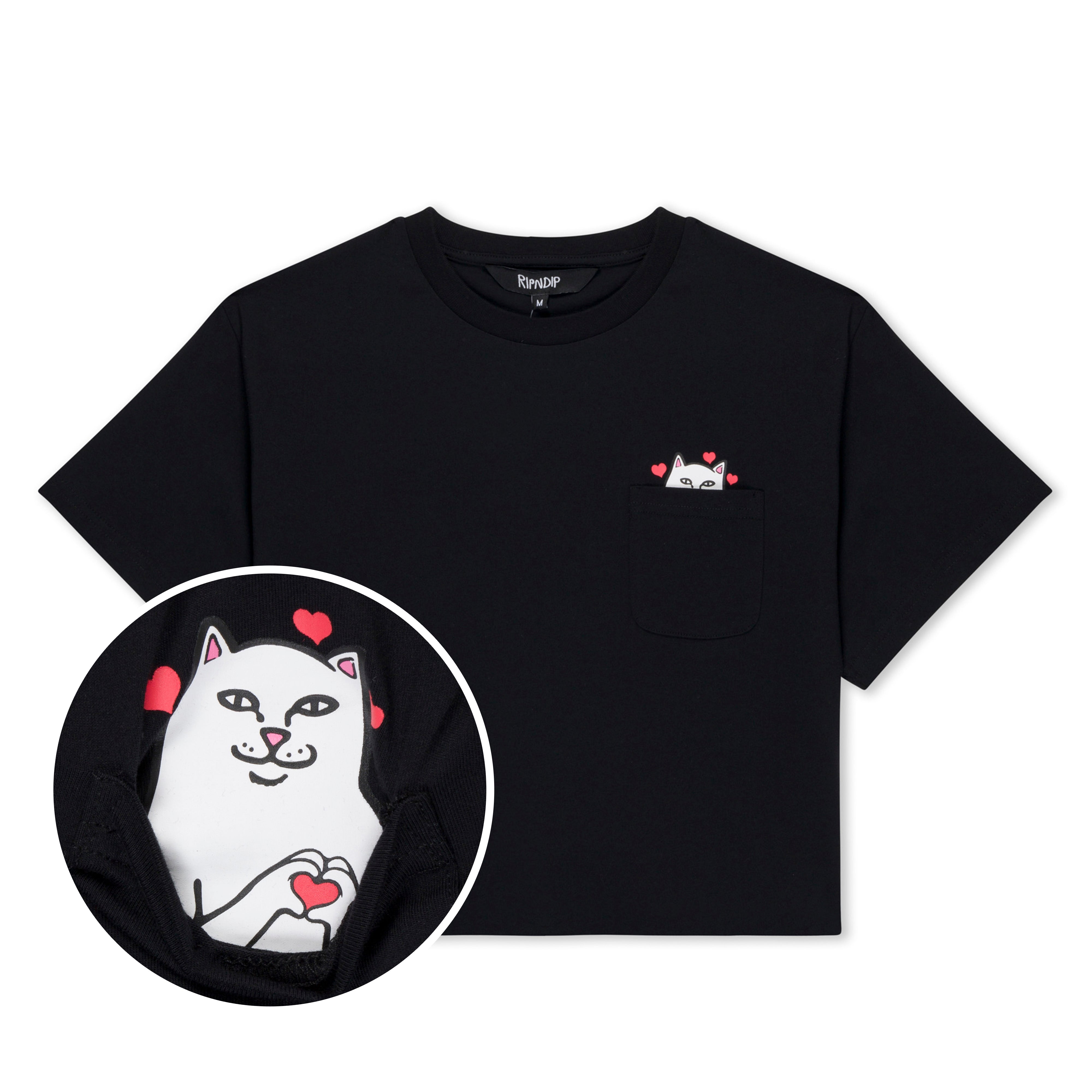 Nermal Loves Cropped Baby Pocket Tee (Black)、mySite、merchandisen