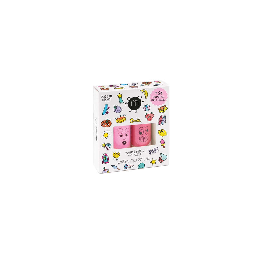 2 Nail Polishes + 1 Nail Sticker Set - Pop、mySite、g9winljtr