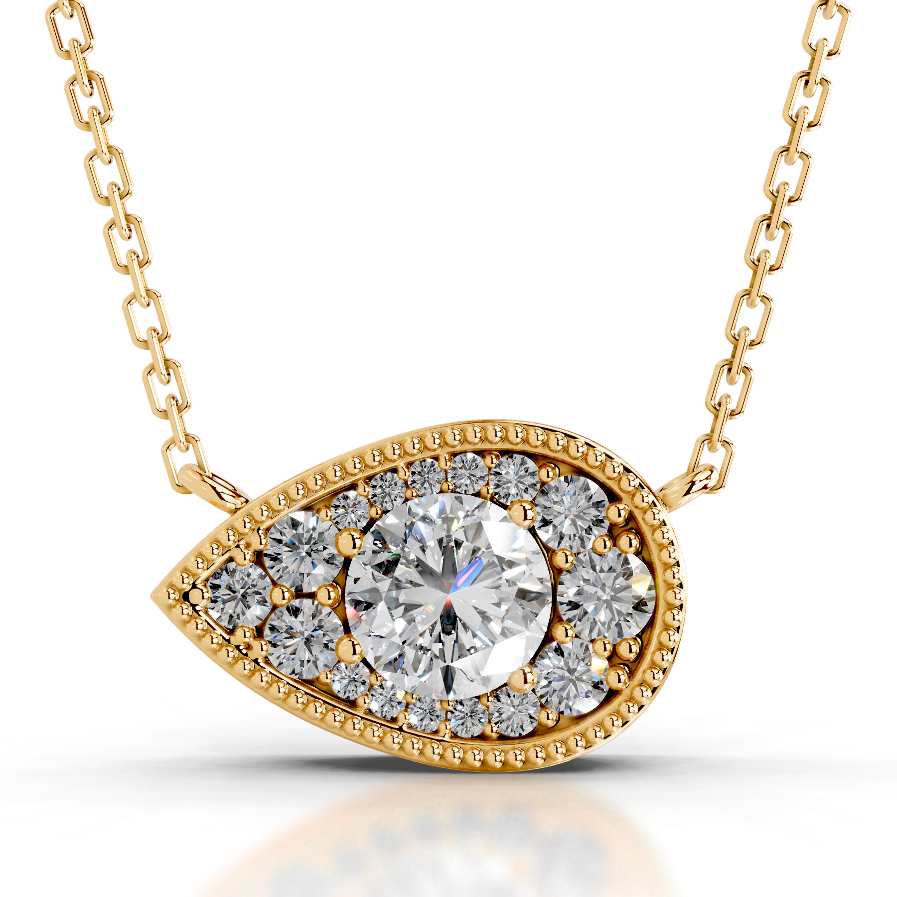 Kanesha Lab Grown Diamond Pendant (3.50 Carat) -18K Yellow Gold、mySite、hinf8tx79