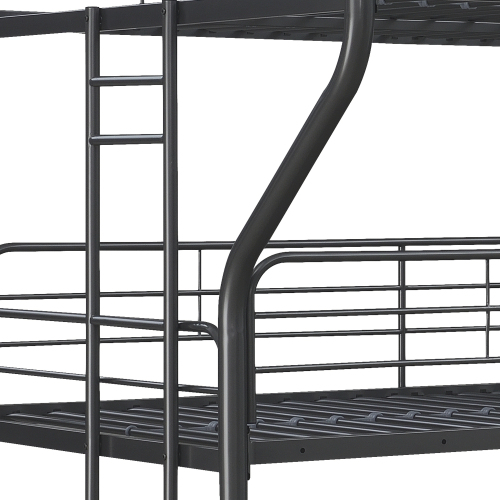 Furniture Triple Bunk Bed, FULL/FULL/FULL, black、、casual