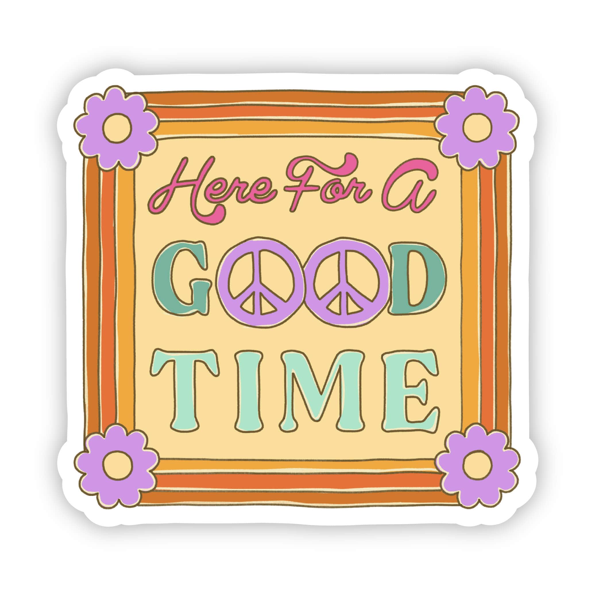  Here For A Good Time Retro Sticker、mySite、ghnorth