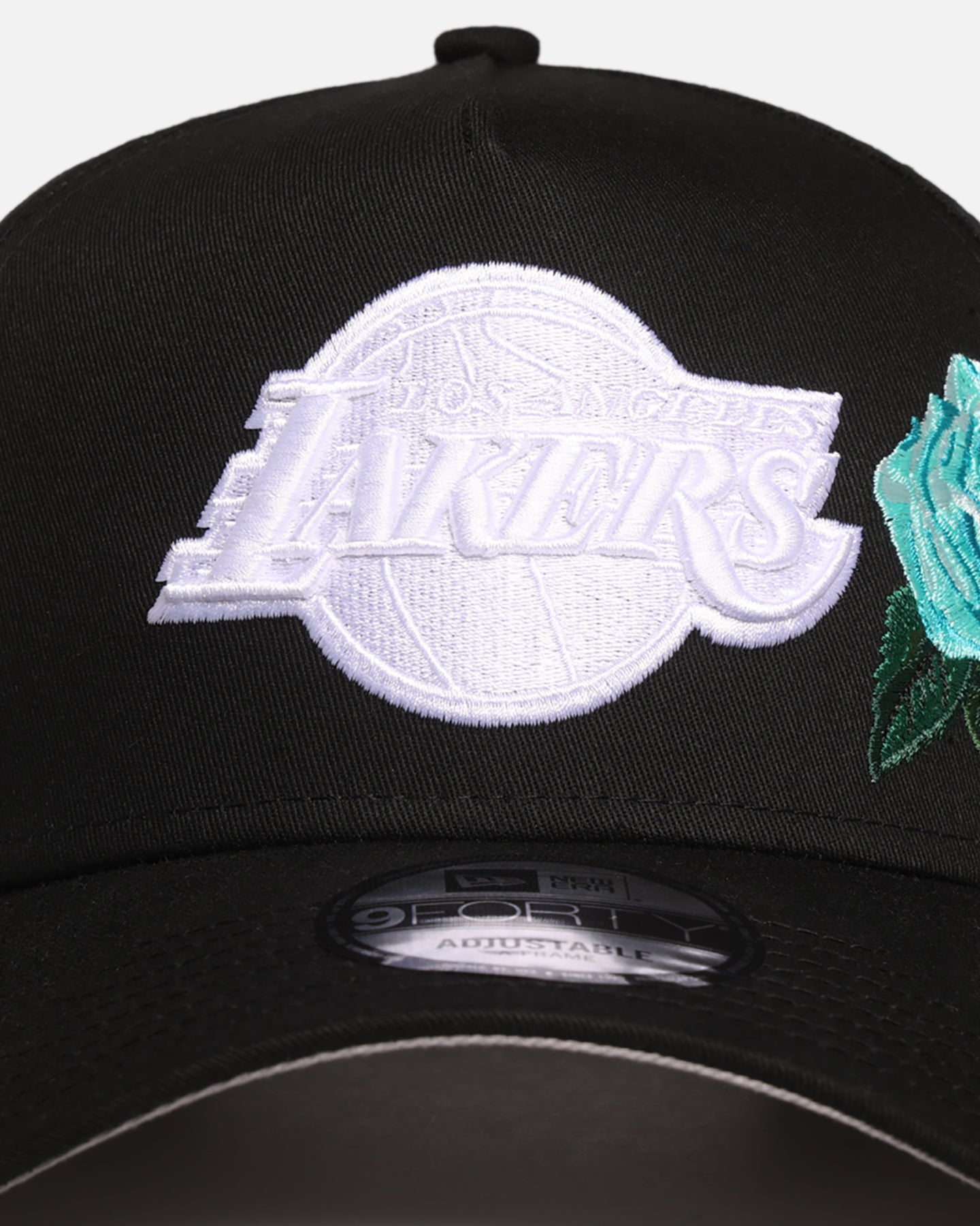 New Era Los Angeles Lakers 'Aqua Rose Embroidery' 9FORTY A-Frame Snapback Black/Aqua、mySite、zt4zffjzw