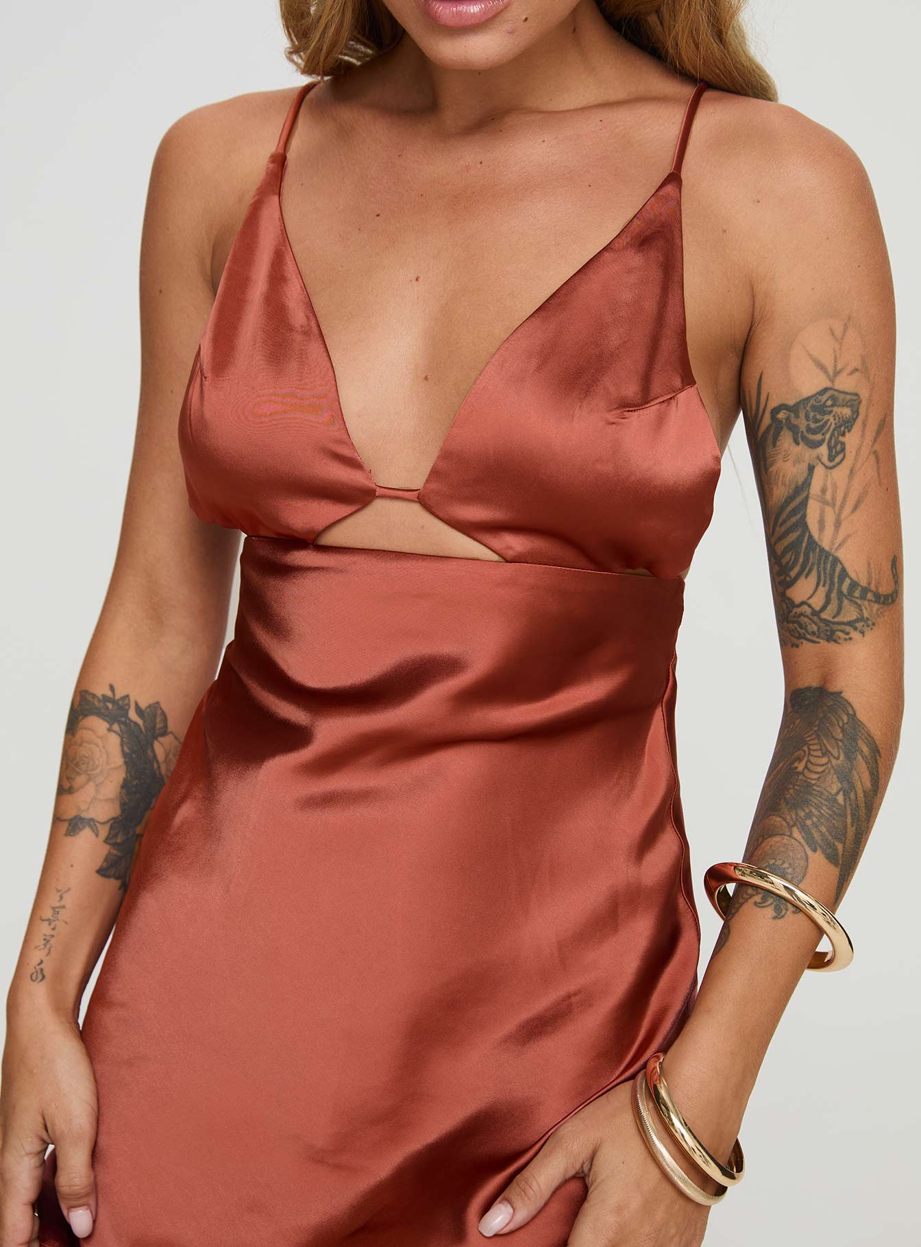 Alexo Mini Dress Rust、mySite、solidvoid