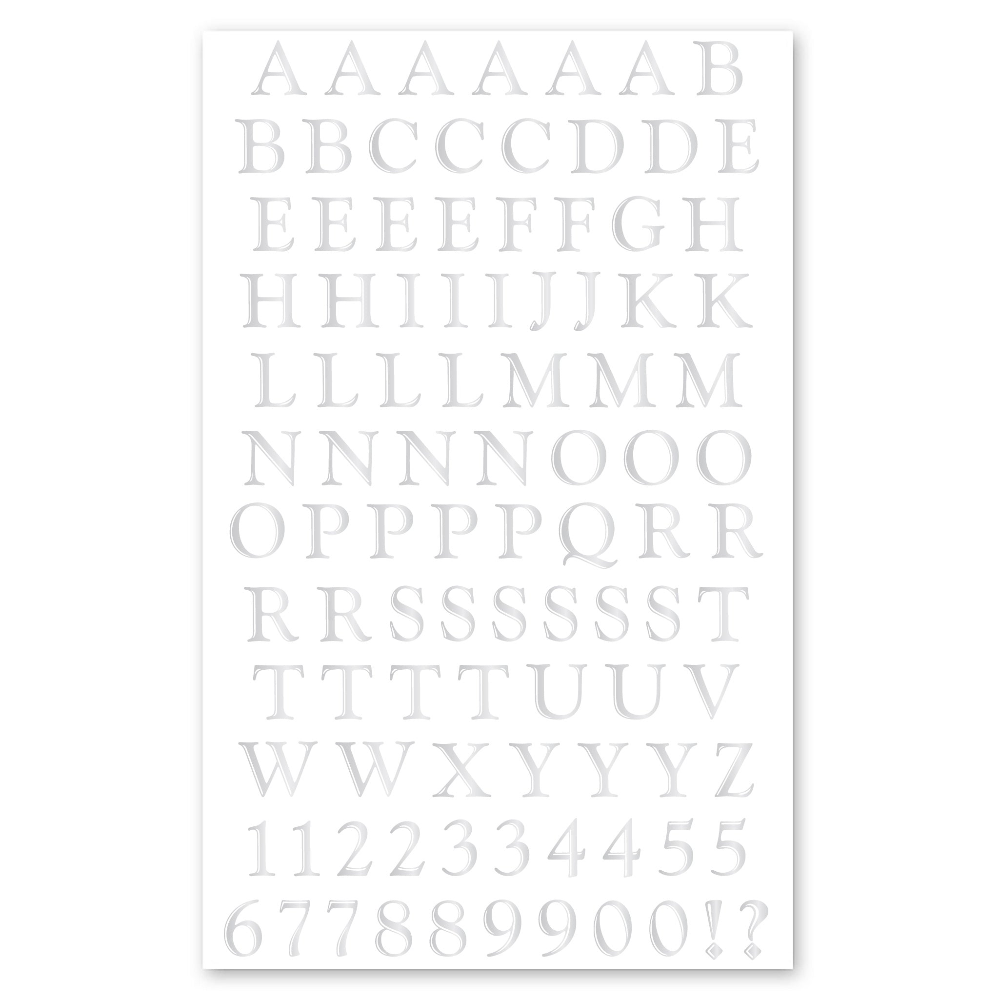  Silver Classic Alphabet Stickers、mySite、ghnorth