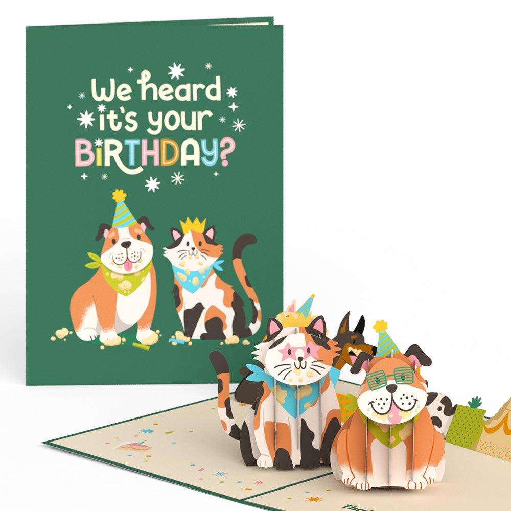 We Heard It's Your Birthday Dog and Cat Pop-Up Card、mySite、solidvoid