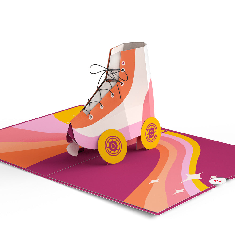 Let the Good Times Roll Roller Skate Pop-Up Card、mySite、solidvoid