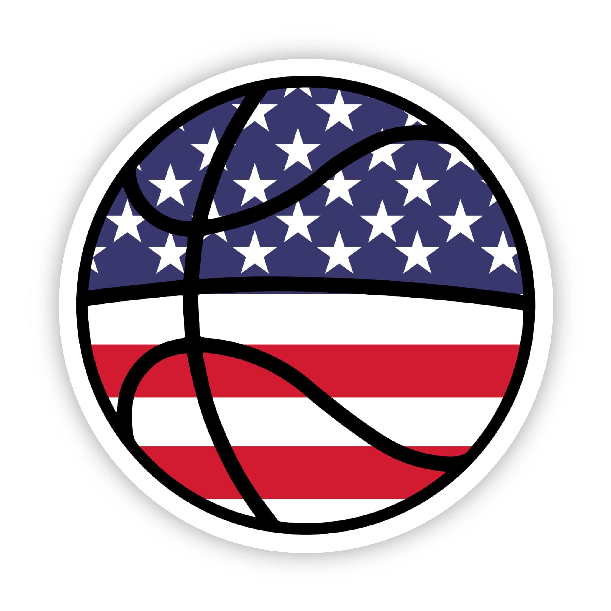  Basketball Sticker - USA Flag、mySite、ghnorth