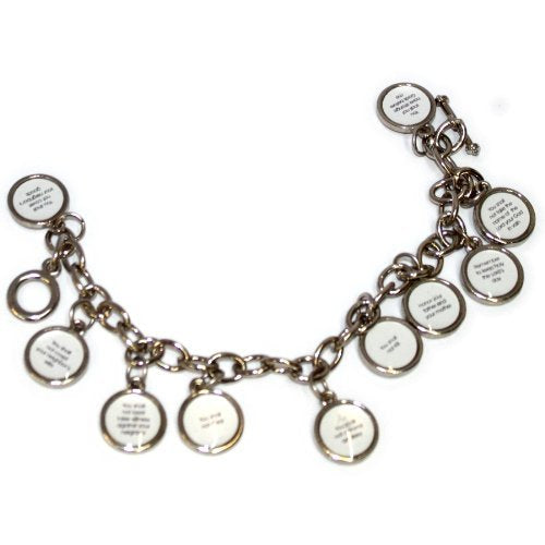 10 medals Bracelet showing Commandments - Silver ( 7cm or 2.8 inch in diameter ) - English、mySite、topwebapps