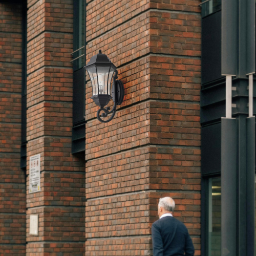 27"(H) 1-Pack Outdoor Wall Lantern with Dusk to Dawn Sensor, Black Weatherrproof Exterior Light Fixture with Clear Bubble Glass, Vintage Wall Sconce for Porch, Patio, Entryway, and Garage (No Bulb)、、eastwooduniform