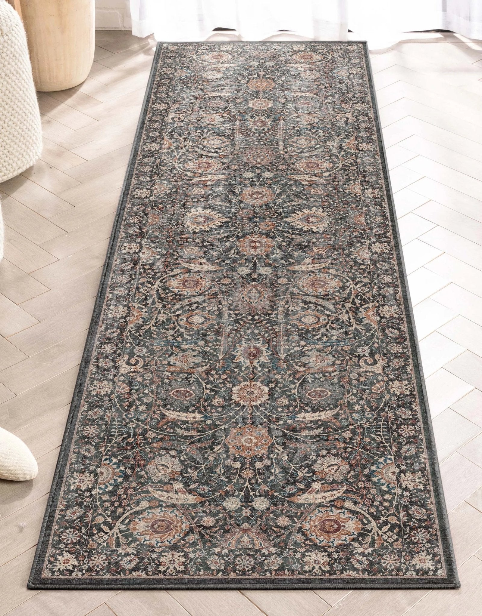 Liana Vintage Oriental Charcoal Grey Flat-Weave Rug、mySite、gigharbornorthrealestate