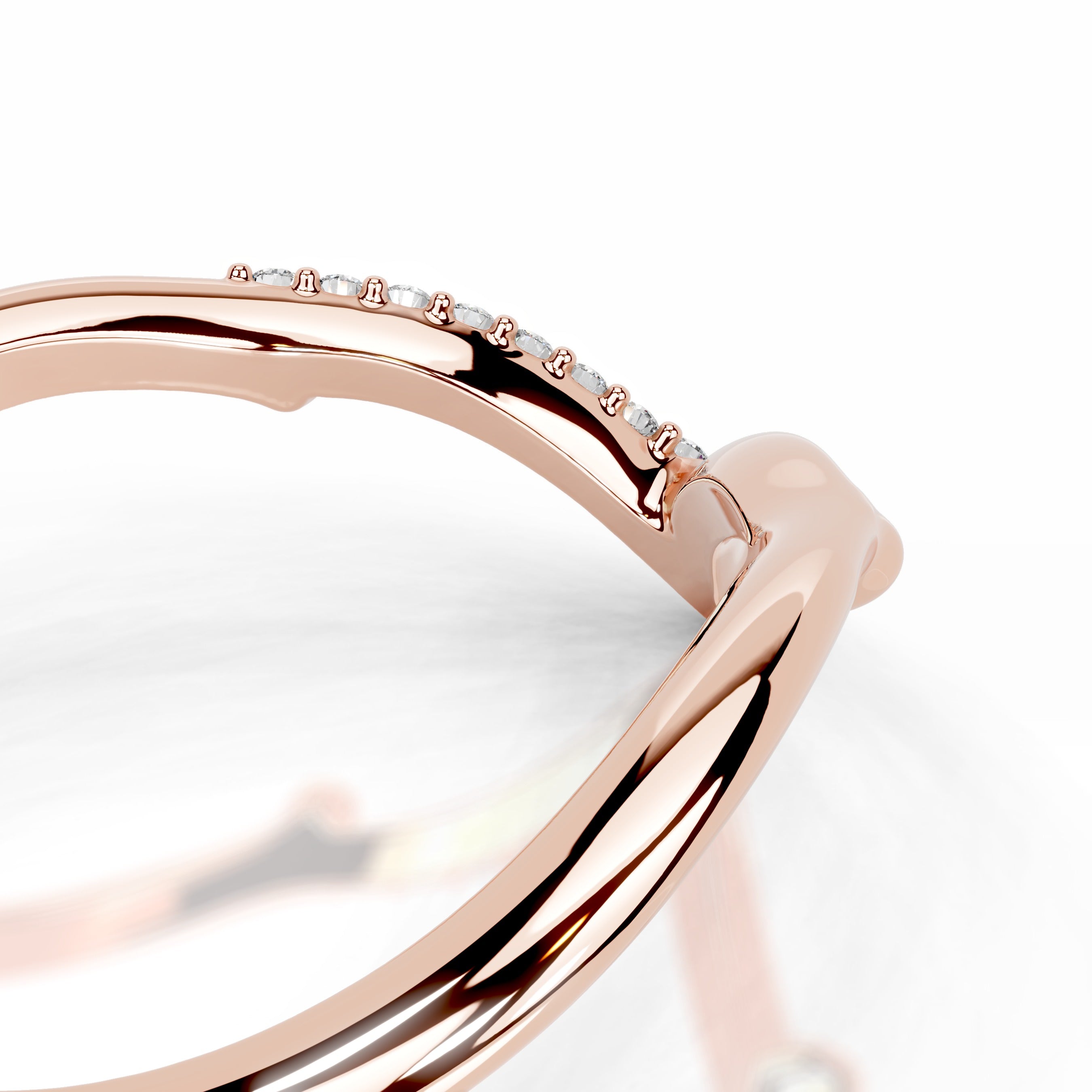Sparkling brunch Lab Grown Diamond Wedding band - 14K Rose Gold、mySite、hinf8tx79
