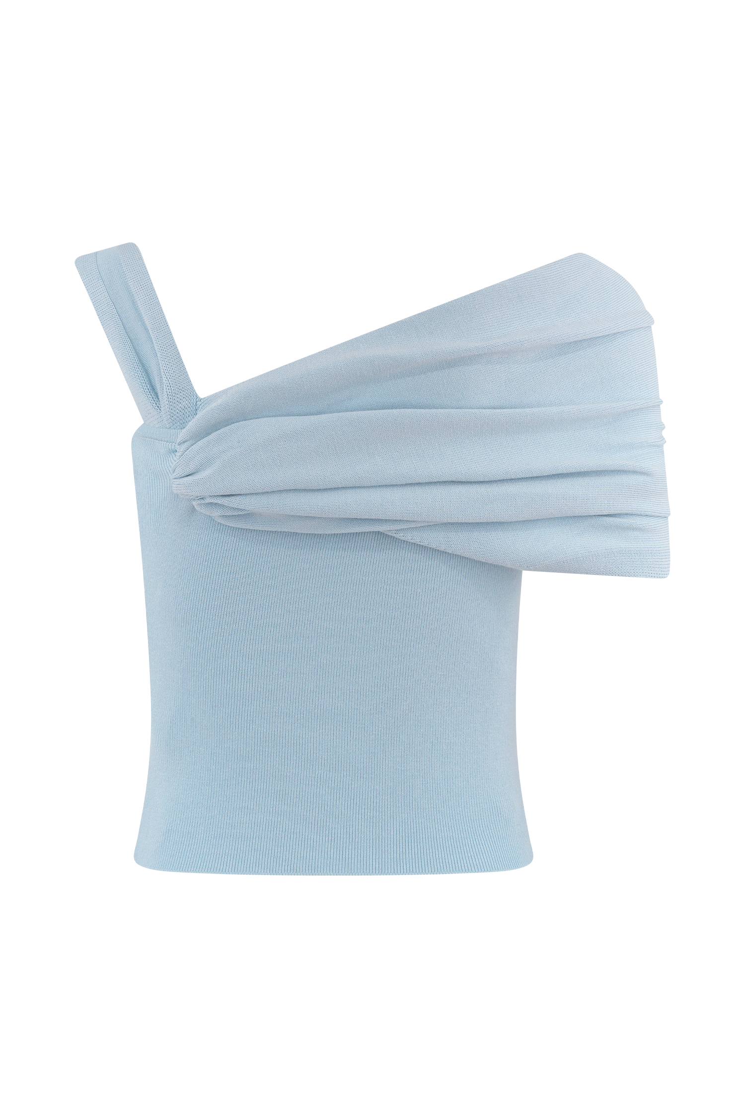 Irene Gathered Knit Top - Blue、mySite、solidvoid