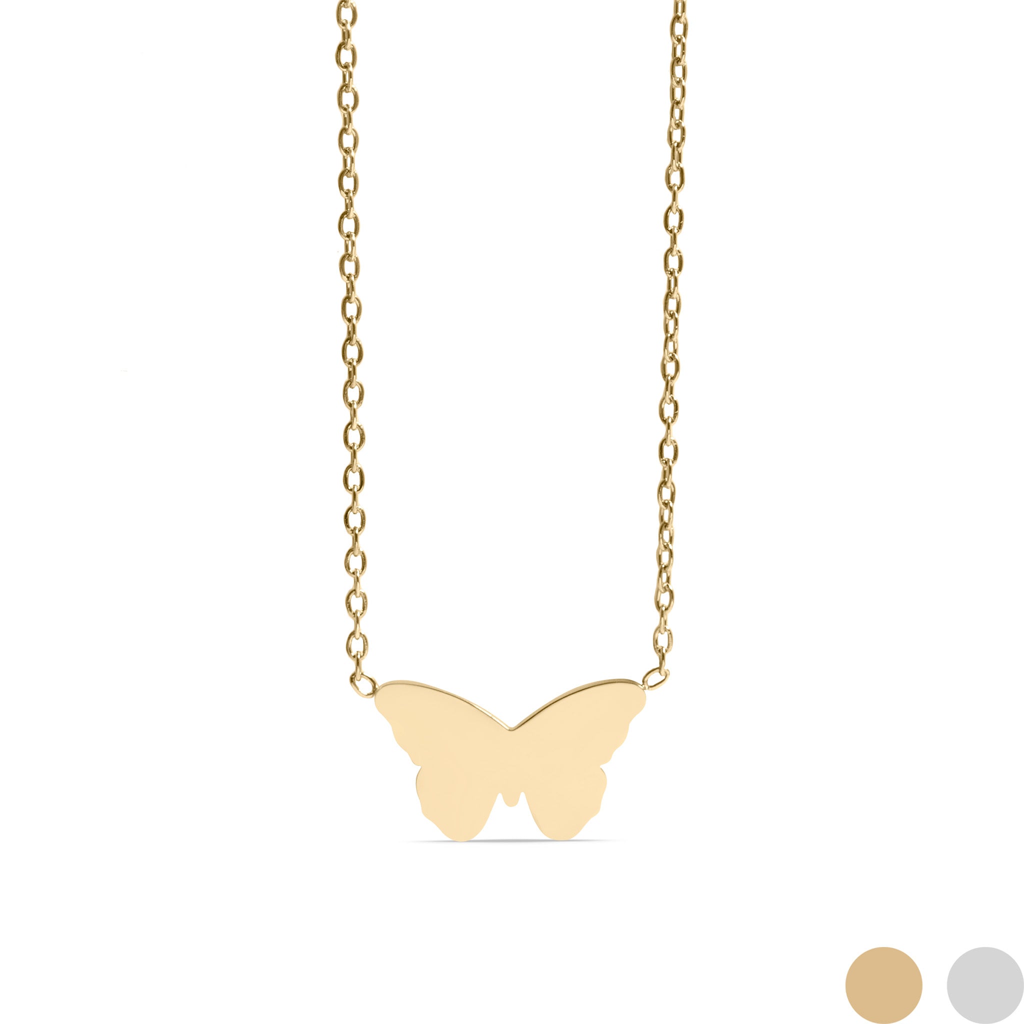 18K Gold PVD Stainless Steel Blank Engravable Butterfly Necklace / CHN0084、mySite、dreamappss