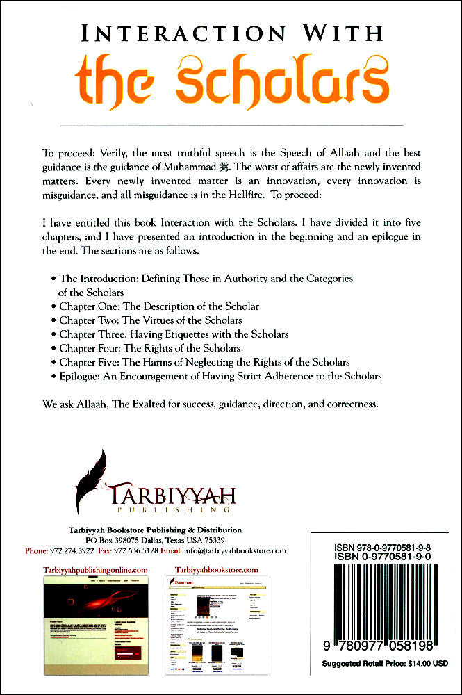 Interaction with the Scholars: A Guide to their Authority and Various Levels By Shaykh Muhammad bin 'Umar bin Saalim Baazmool、mySite、topwebapps