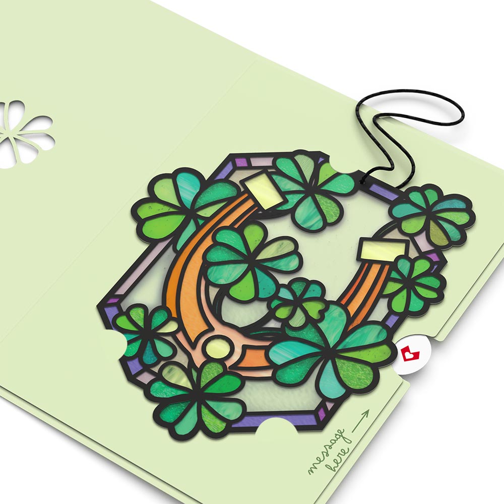 Lucky Shamrock Suncatcher Card、mySite、solidvoid
