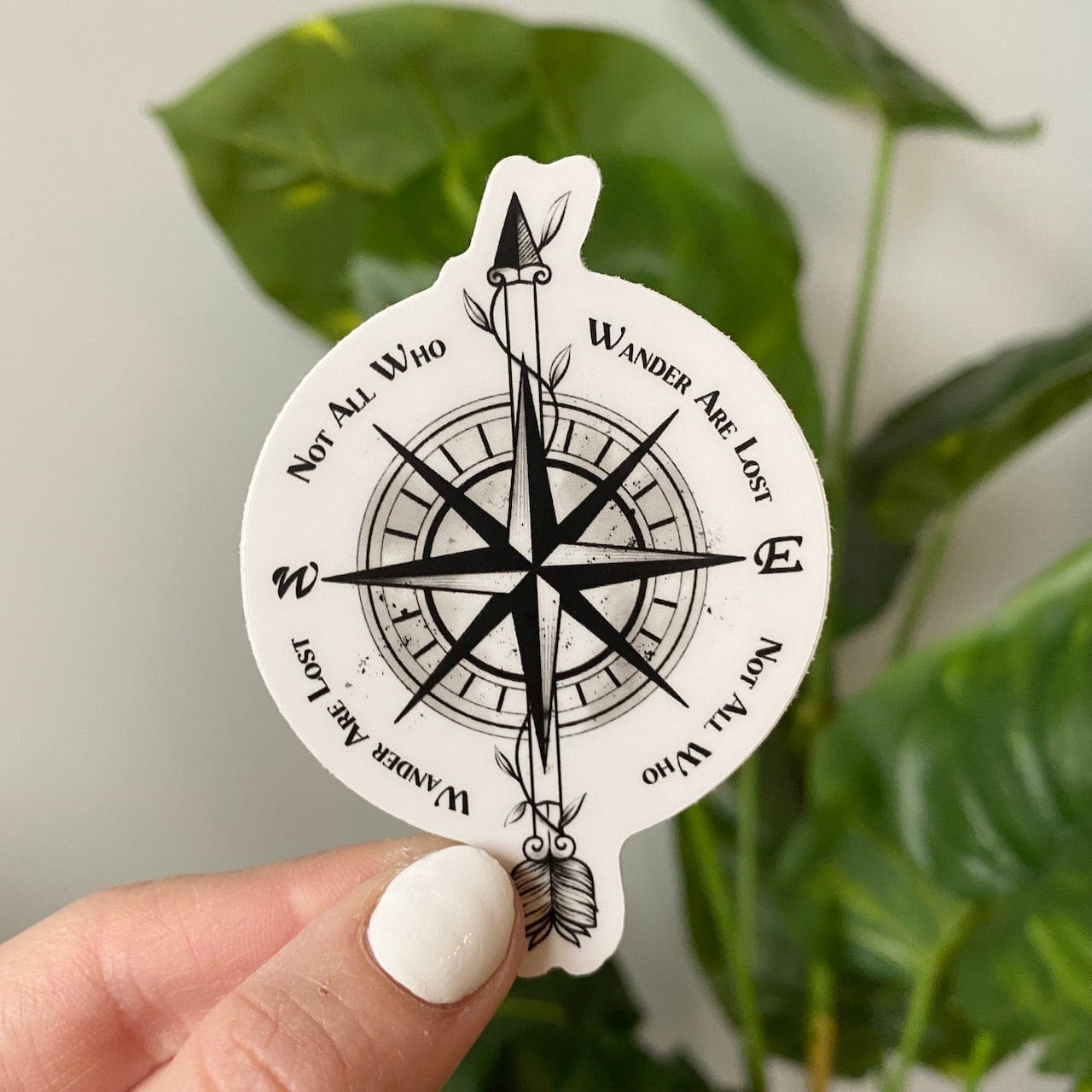  Not All Who Wander Are Lost Compass Sticker、mySite、elrpsem3k
