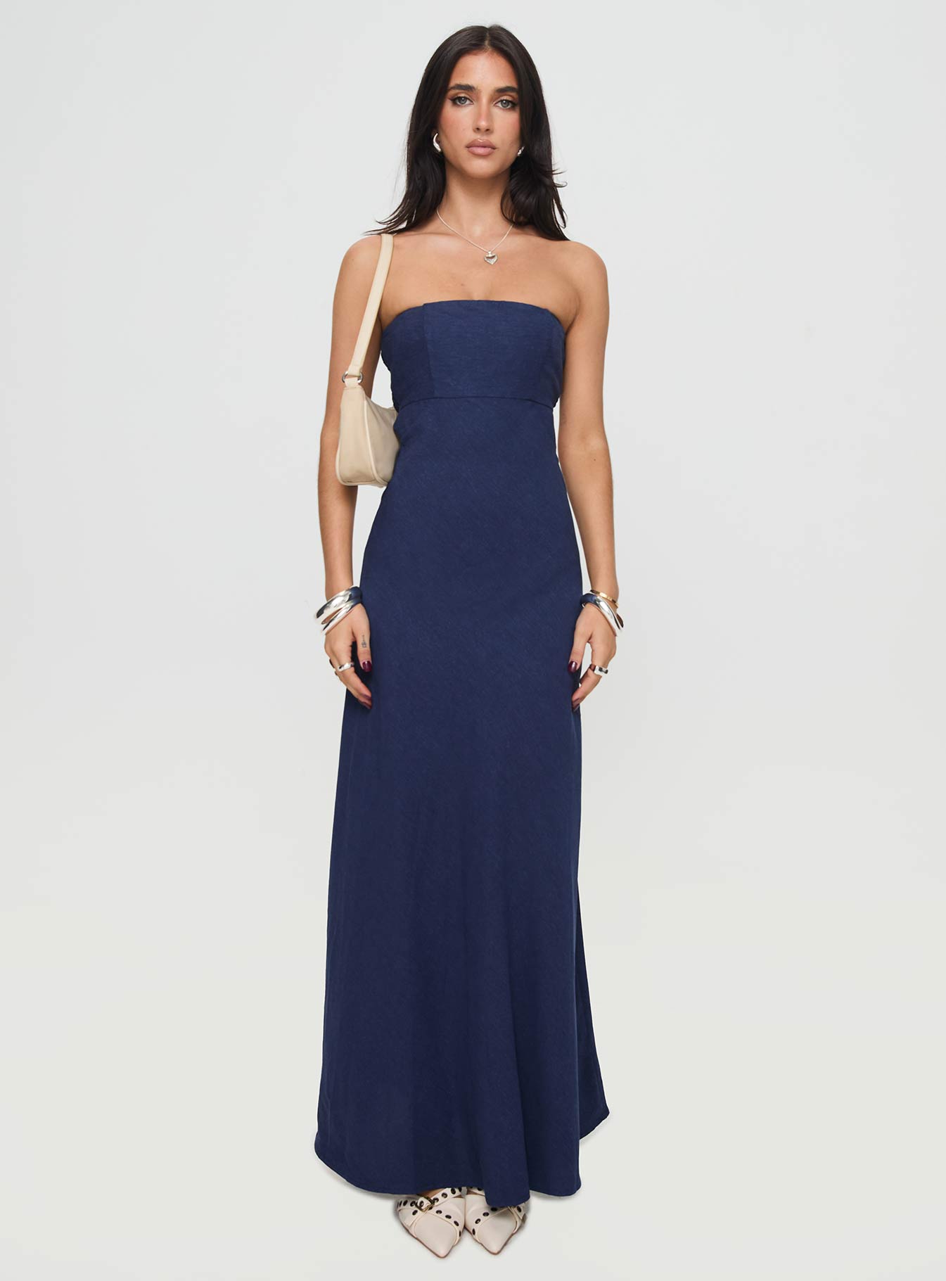 Yahir Strapless Maxi Dress Navy Petite、mySite、solidvoid