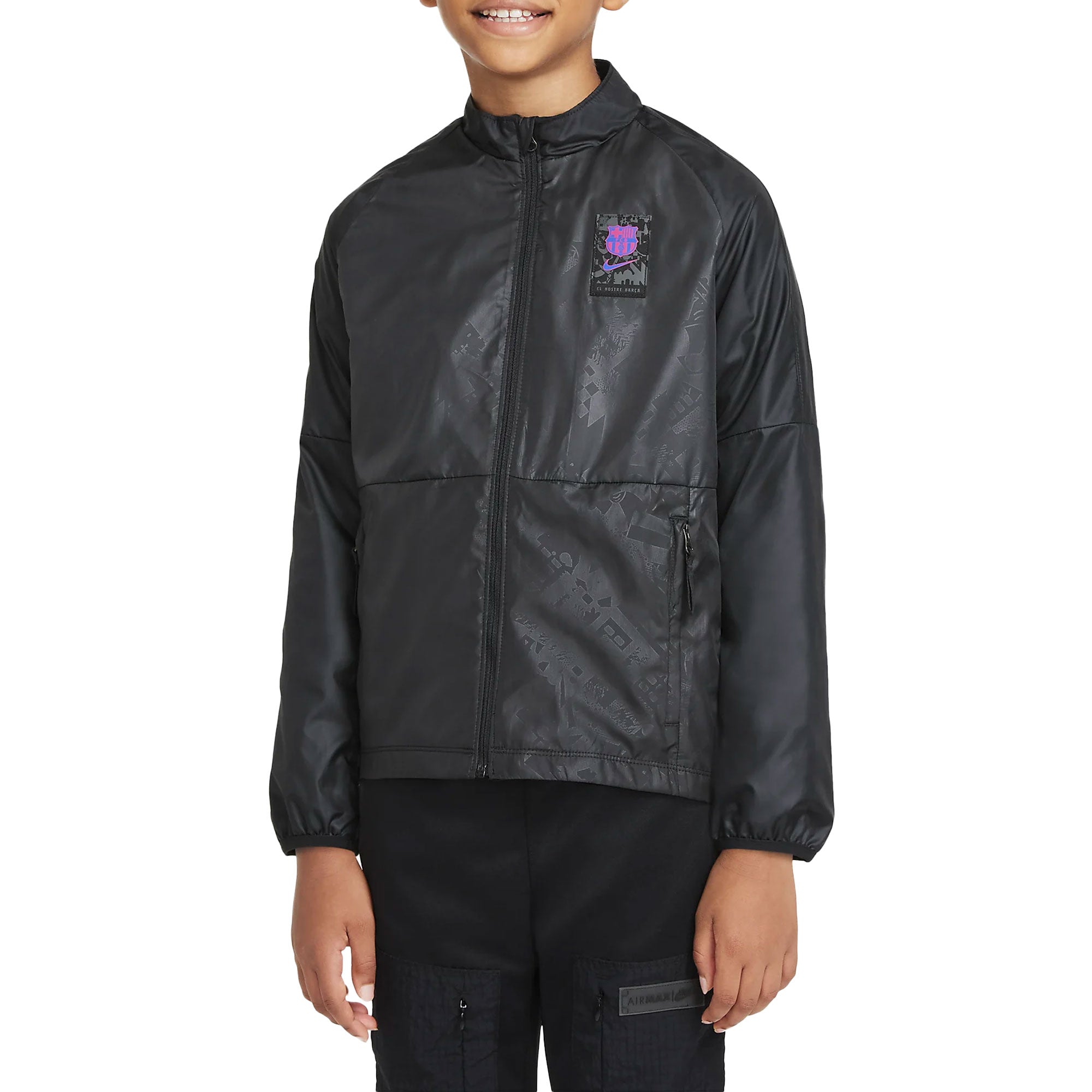 Nike Kids FC Barcelona 2021/22 Repel Academy AWF Jacket Black/Hyper Royal、mySite、noshort