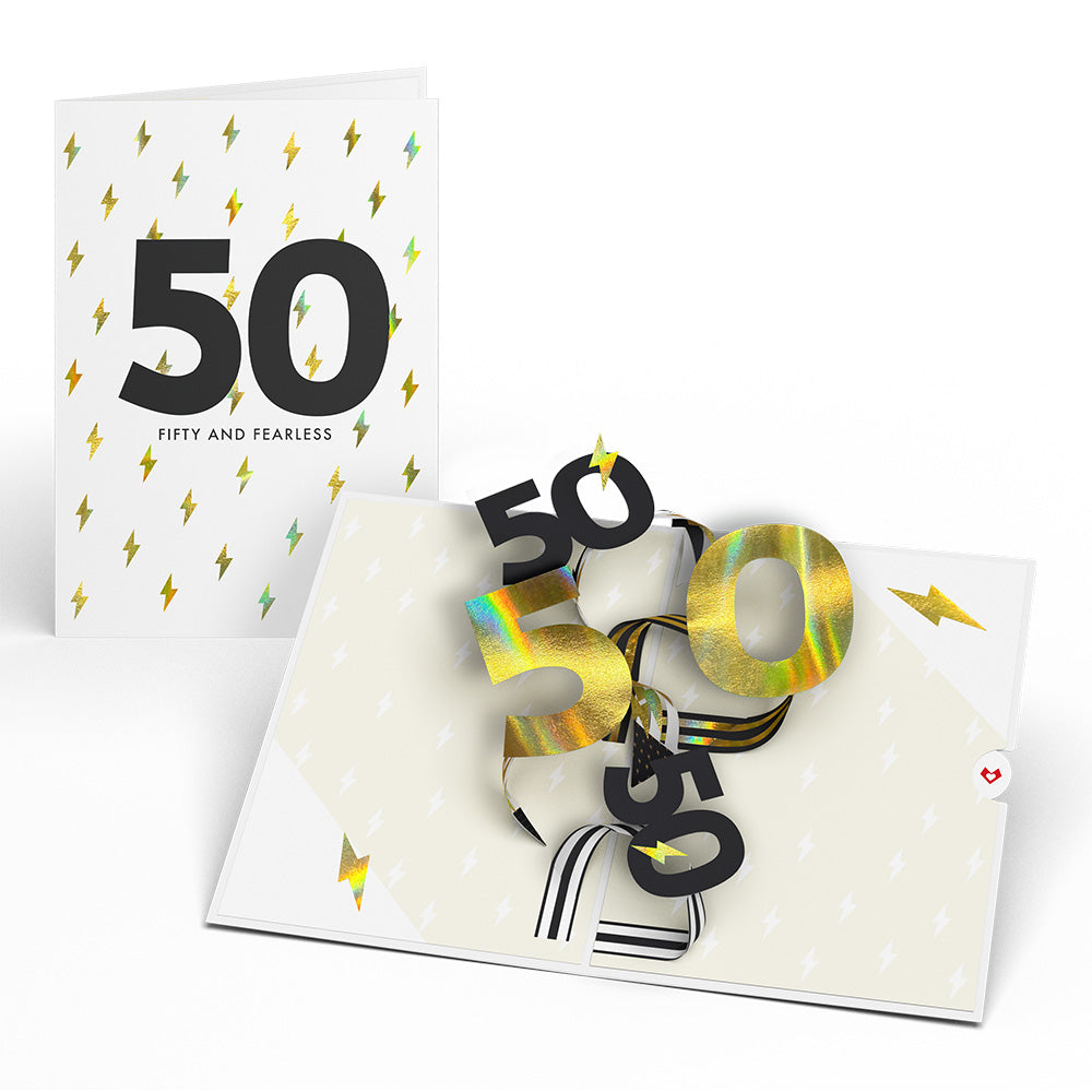 Fifty and Fearless 50th Birthday Pop-Up Card、mySite、solidvoid