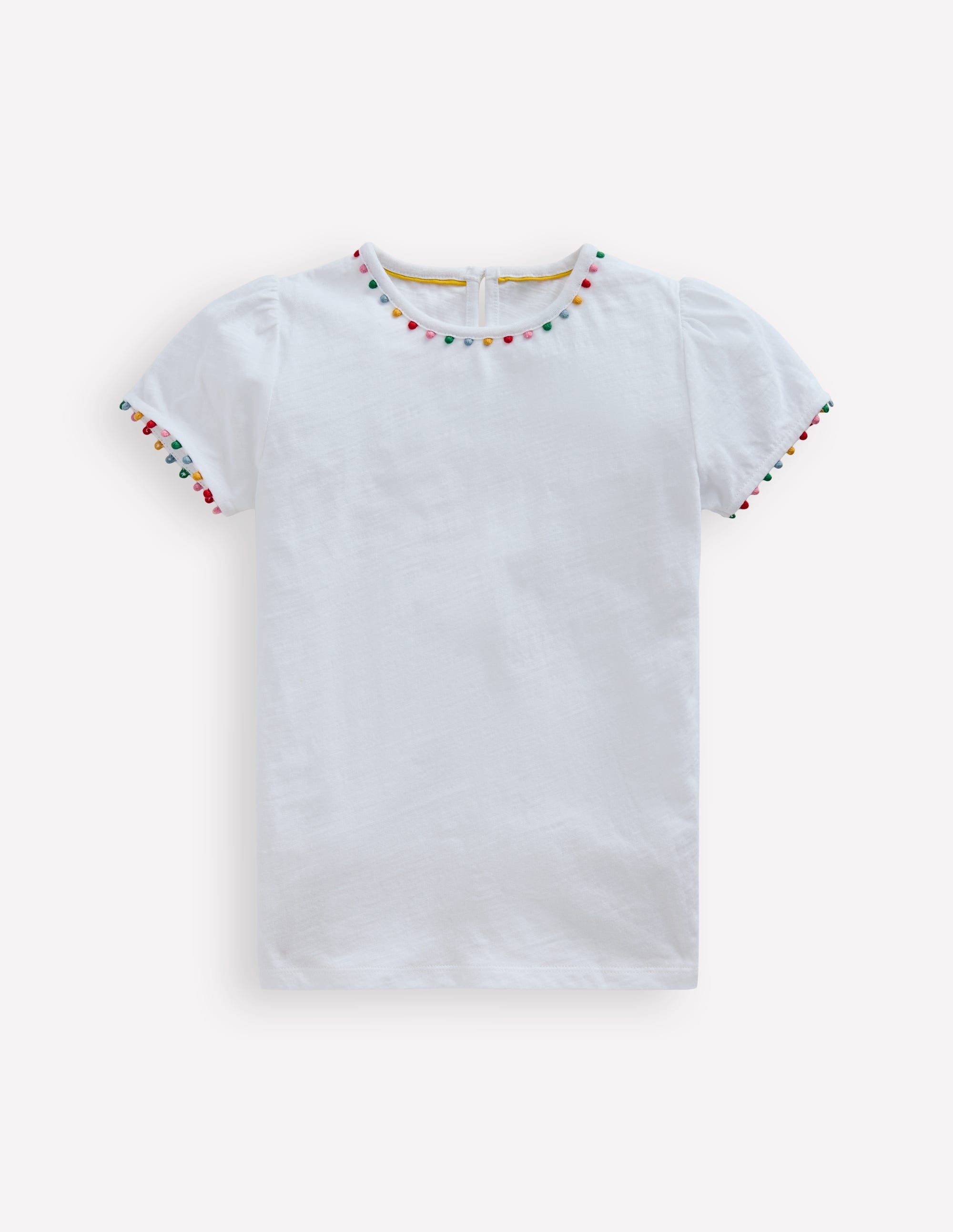  Ali Puff Sleeve Pom T-Shirt-White、mySite、ashleygrahame