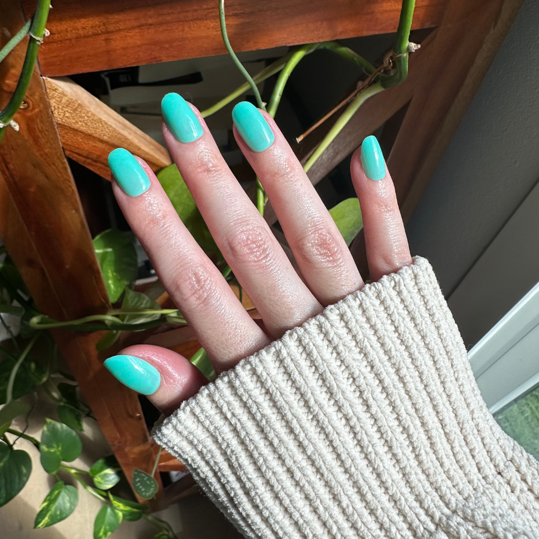 Fresh Aqua - Press-On | Short | Round、mySite、solidvoid