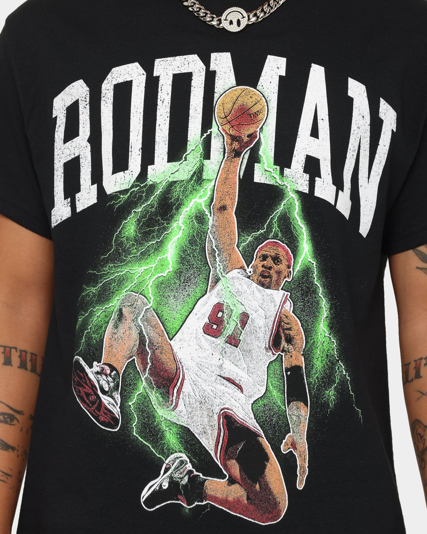 Rodman Brand Rodman Glow Dunk Vintage T-Shirt Black/Green、mySite、zt4zffjzw