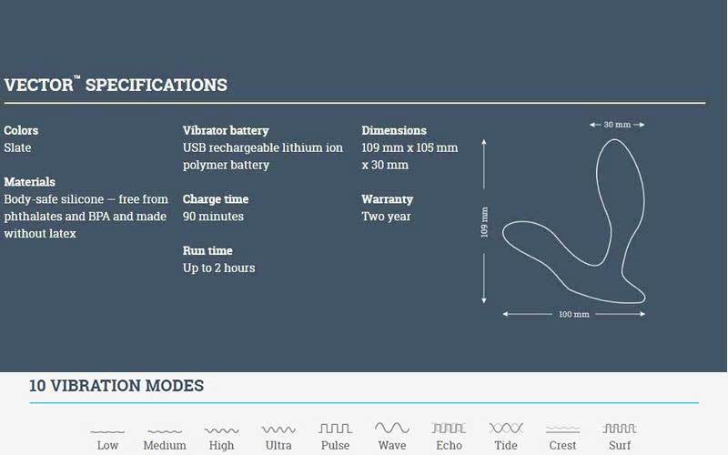 We-Vibe Prostate Massager | Vector Remote Controlled Prostate Vibrator for Men、mySite、bottomscart