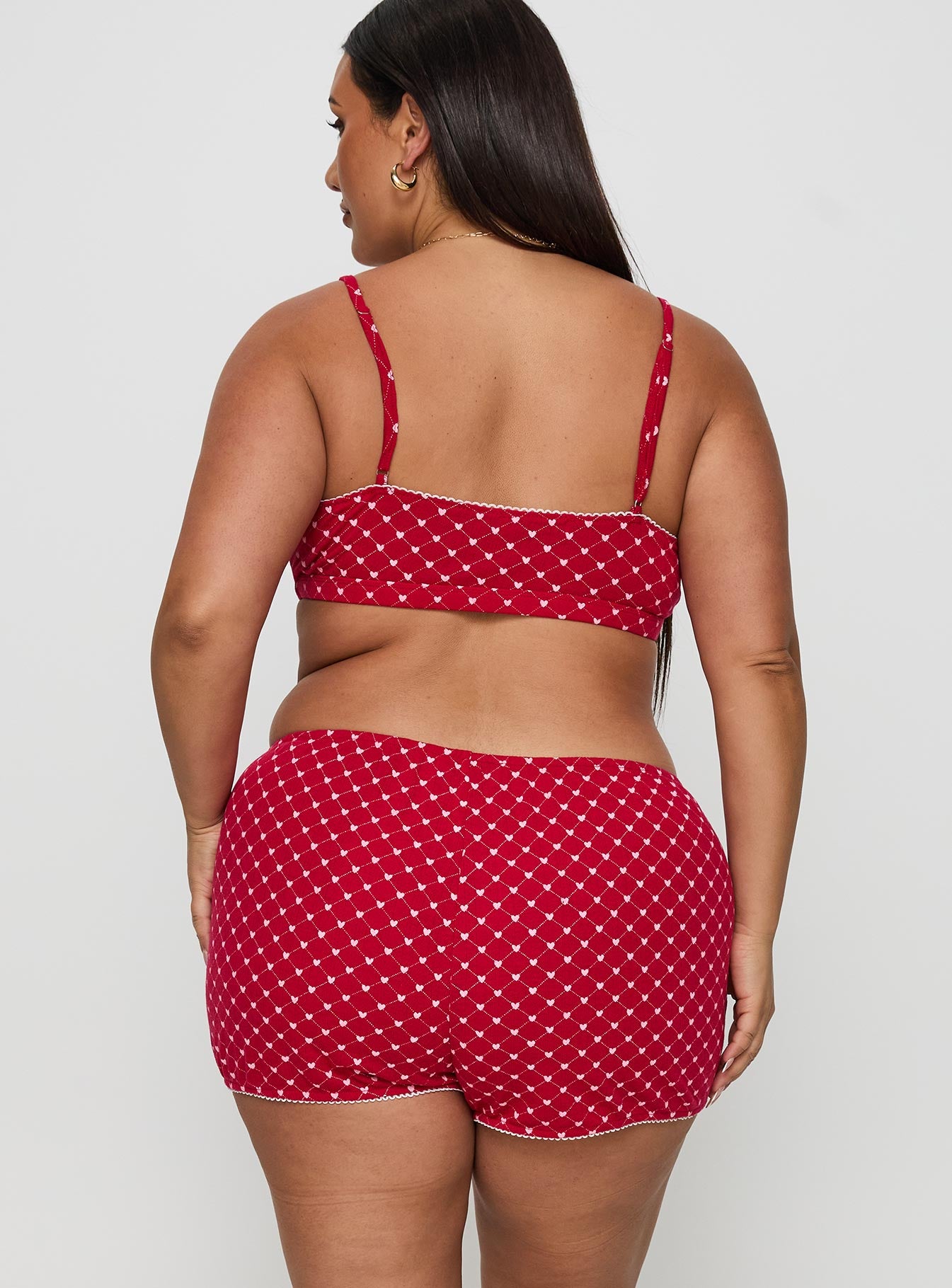 Slow Start Pointelle Sleep Short Red Curve、mySite、solidvoid