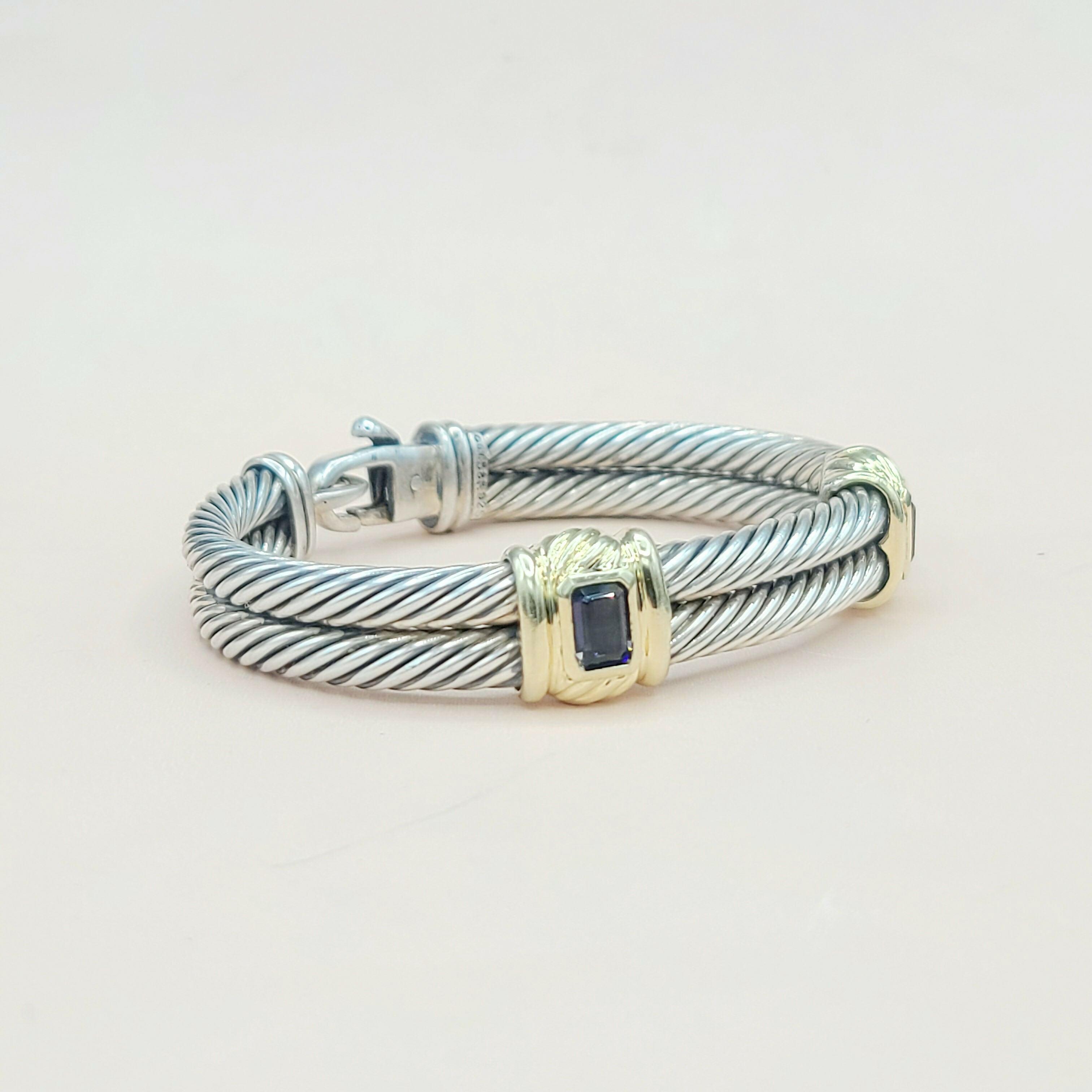 David Yurman Double Cable Renaissance Bracelet Iolite & Gold、mySite、hinf8tx79