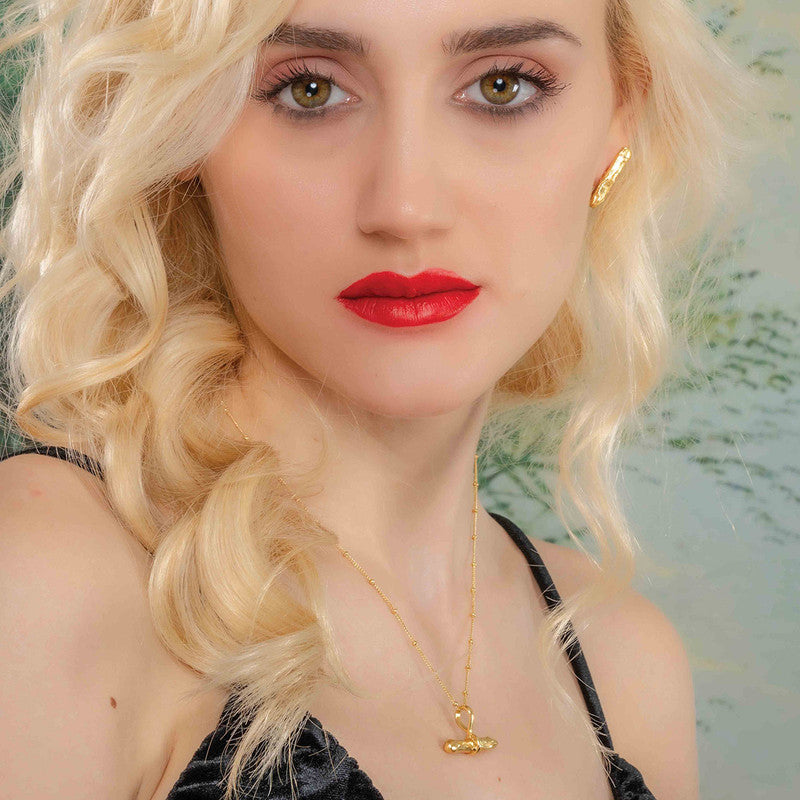 Cylindrical Bar Necklace | 14K Gold Plated、mySite、camillekostekn