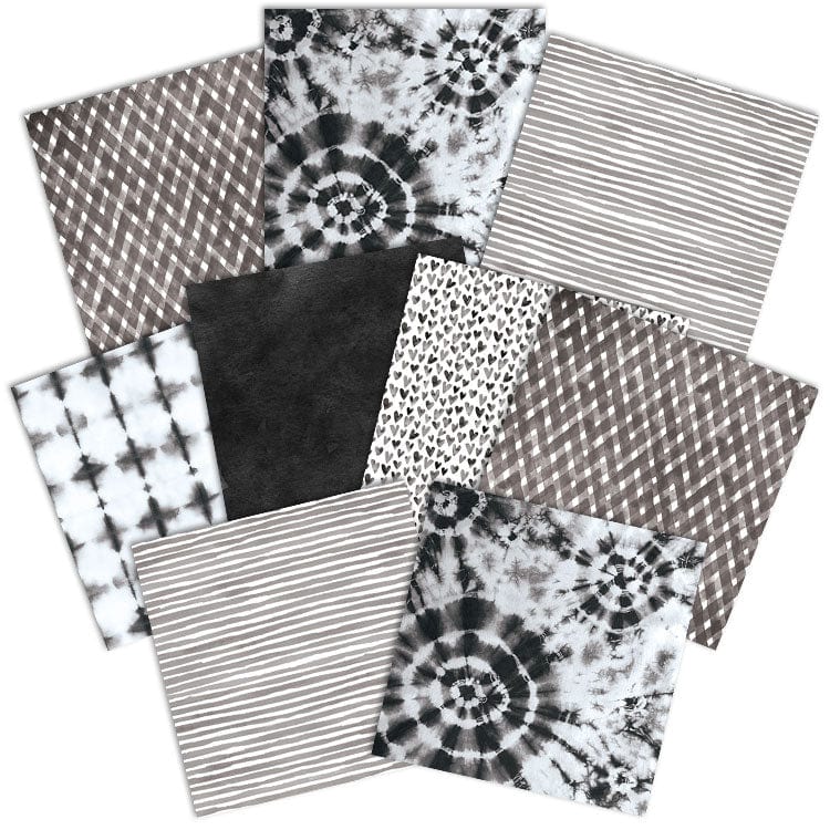  Black Colorways Pattern 12 x 12 Scrapbook Paper Set、mySite、ghnorth