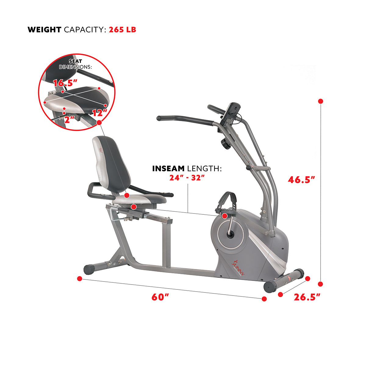  Stationary Cross Trainer Recumbent Bike with Arms Exerciser、mySite、ghnorth