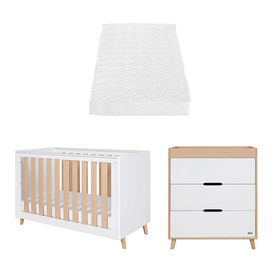  Tutti Bambini Fika Mini 2 Piece Room Set - White/Light Oak、mySite、merchandisen