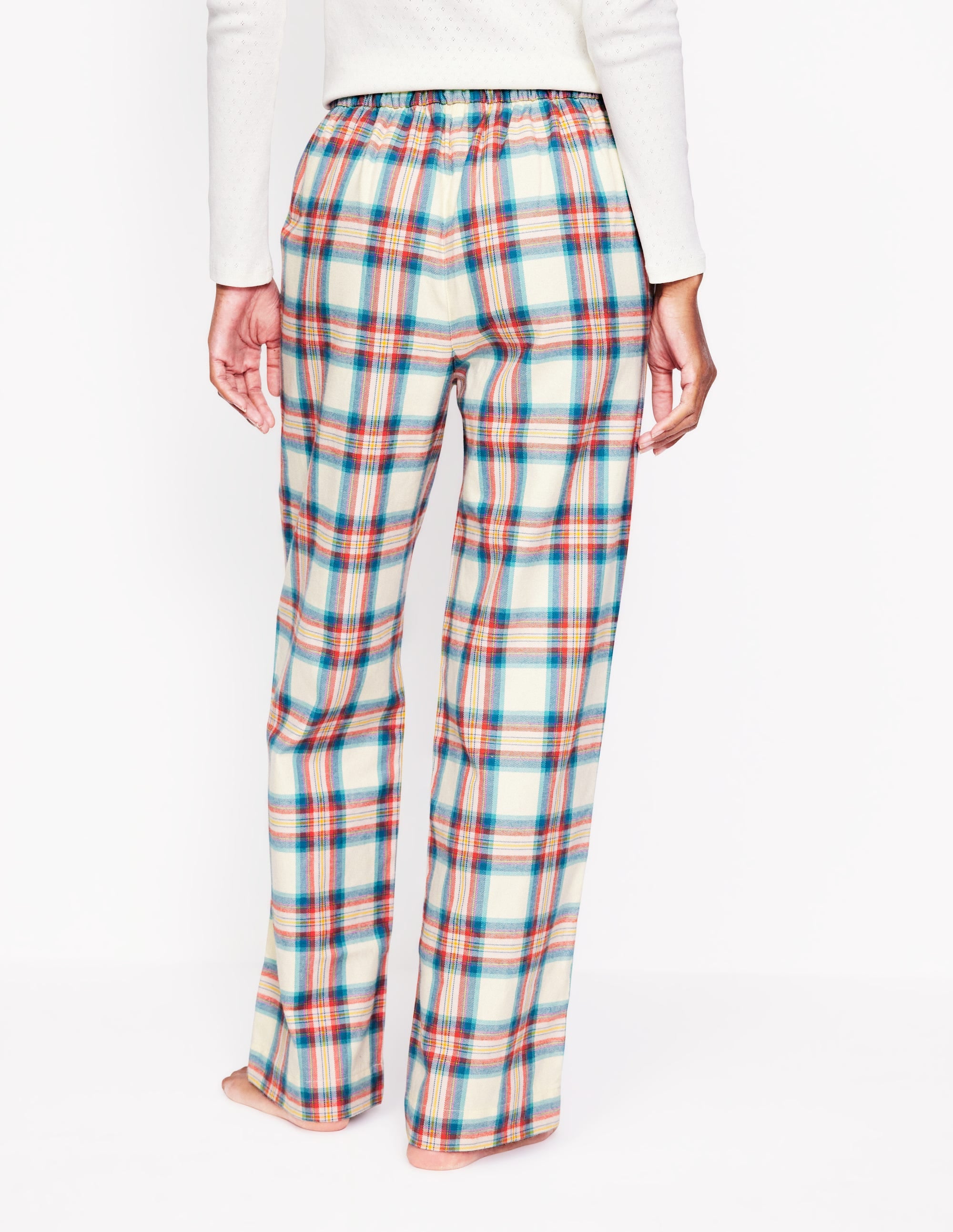  Brushed Cotton Pajama Pants-Eggnog & Orange Check、mySite、ashleygrahame