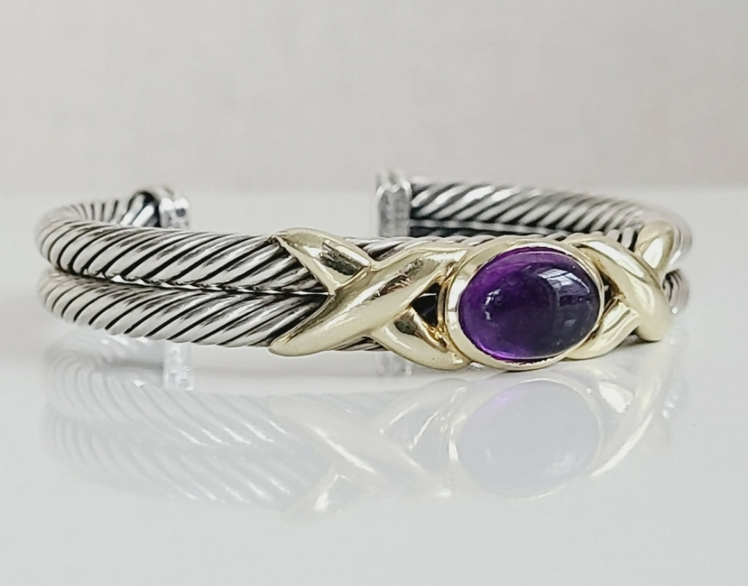 David Yurman Renaissance Bracelet 鈥?10mm Gold & Amethyst、mySite、hinf8tx79