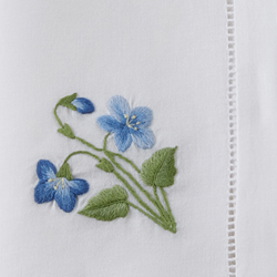  Embroidered Violet Hemstitch Napkin 6 Pack、mySite、elrpsem3k
