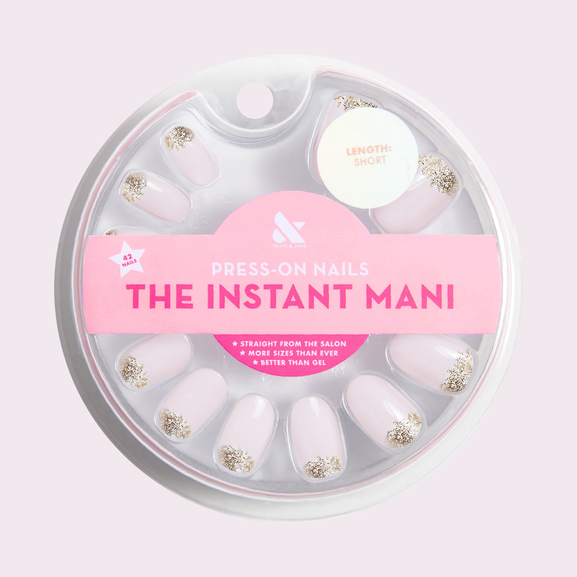 Half Moon Glitter Gradient | Round | Short - Press-On Part of Set、mySite、solidvoid