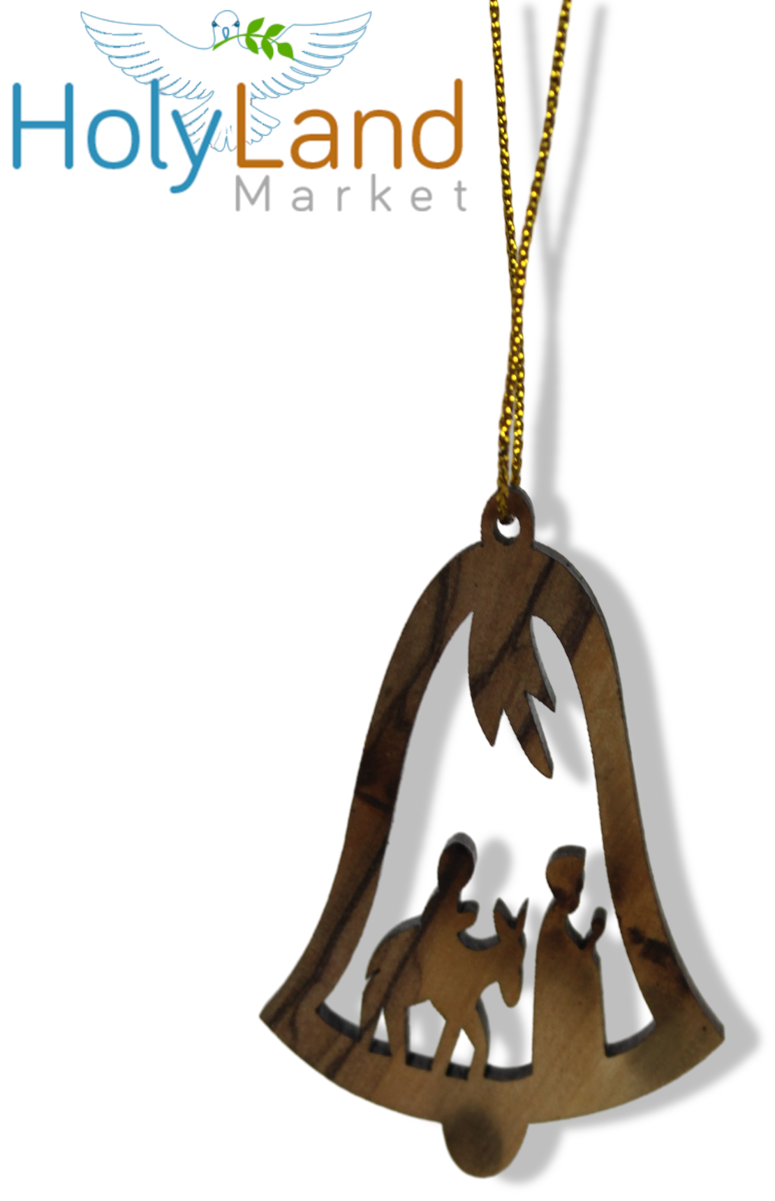 Holy Land Market Olive Wood Ornaments - Set of 12 Flat Christmas Decorations with Nativity Story Booklet, Inspirational Hand Carved Christmas Decor, Christian Christmas Ornaments from Bethlehem、mySite、topwebapps