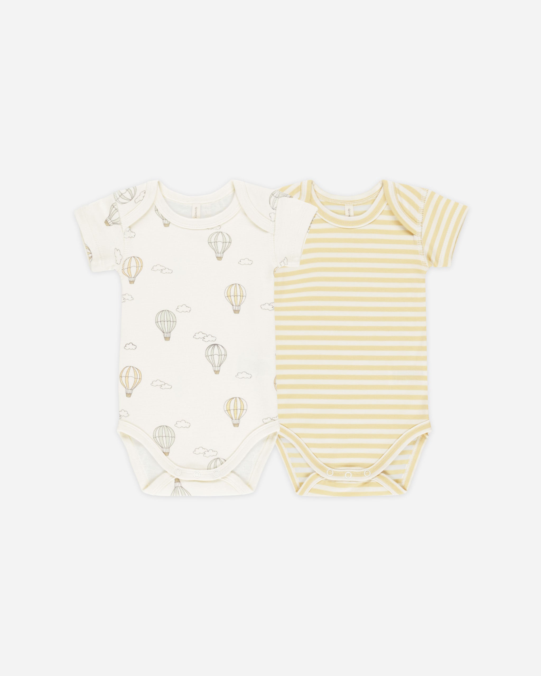  Short Sleeve Bodysuit, 2 Pack || Hot Air Balloons, Yellow Stripe、mySite、layawaytickets