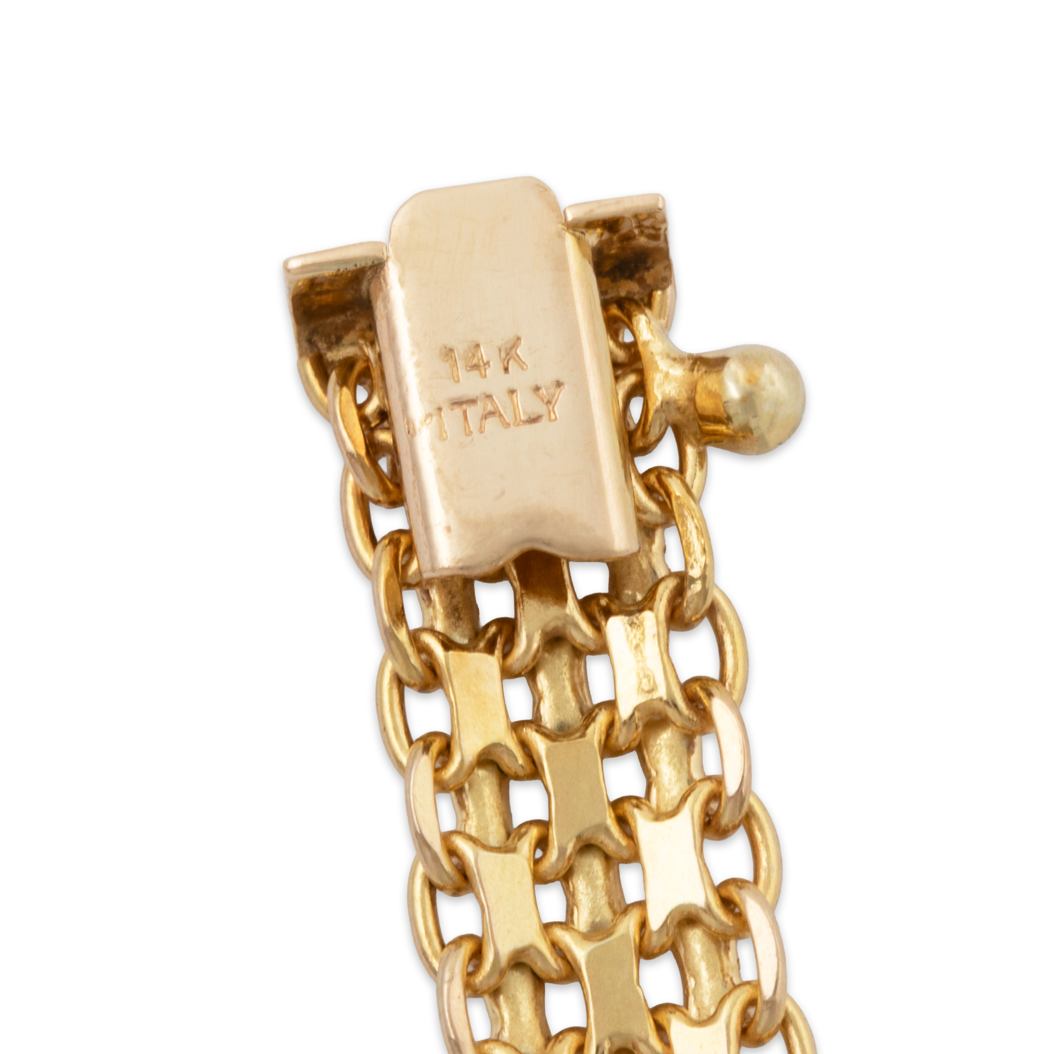 Vintage Italian 14k Yellow Gold Lovely Woven Link Bracelet 7、mySite、hinf8tx79