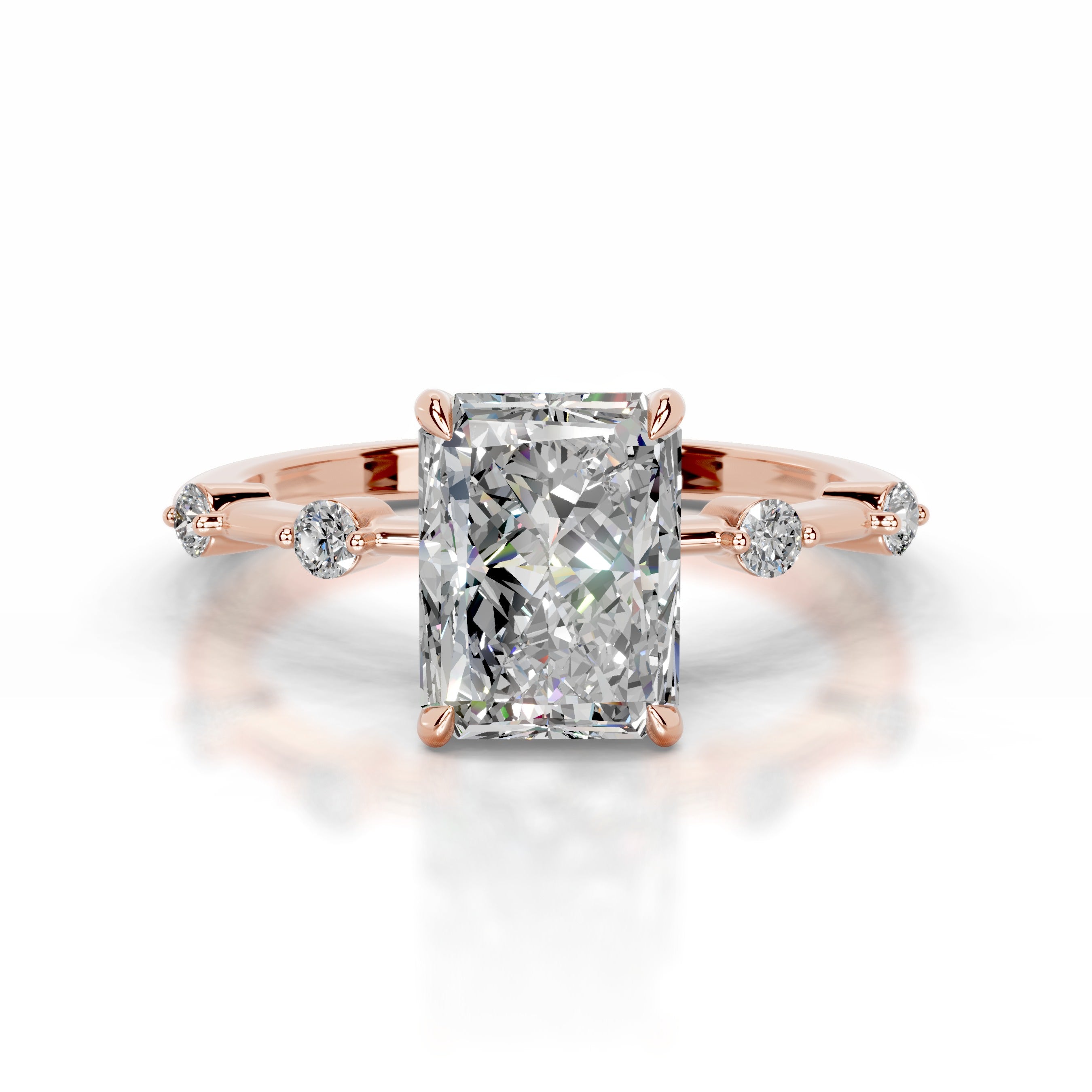 Liv Moissanite & Diamond Ring - 14K Rose Gold、mySite、hinf8tx79