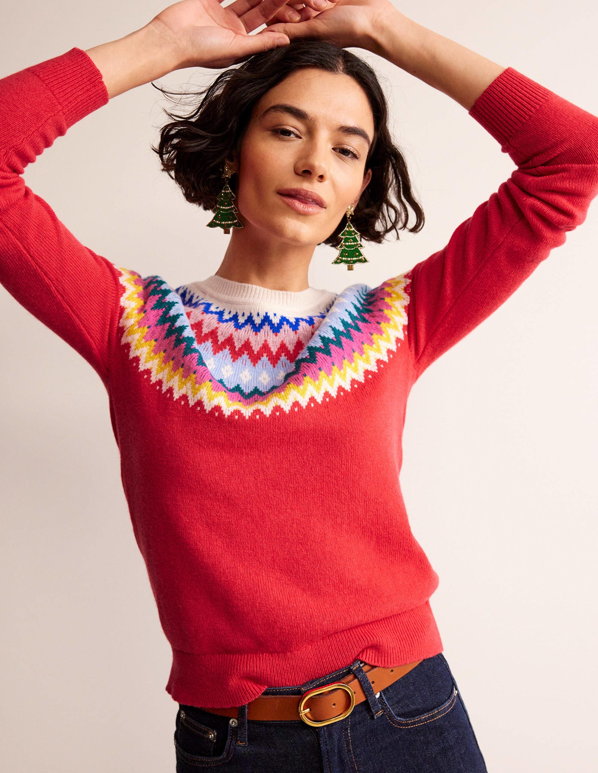  Edie Fair Isle Sweater-Poppy Red、mySite、ashleygrahame