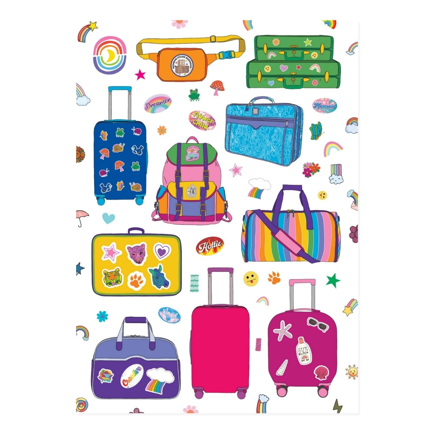  Sticker Luggage Sticker Sheet、mySite、ghnorth