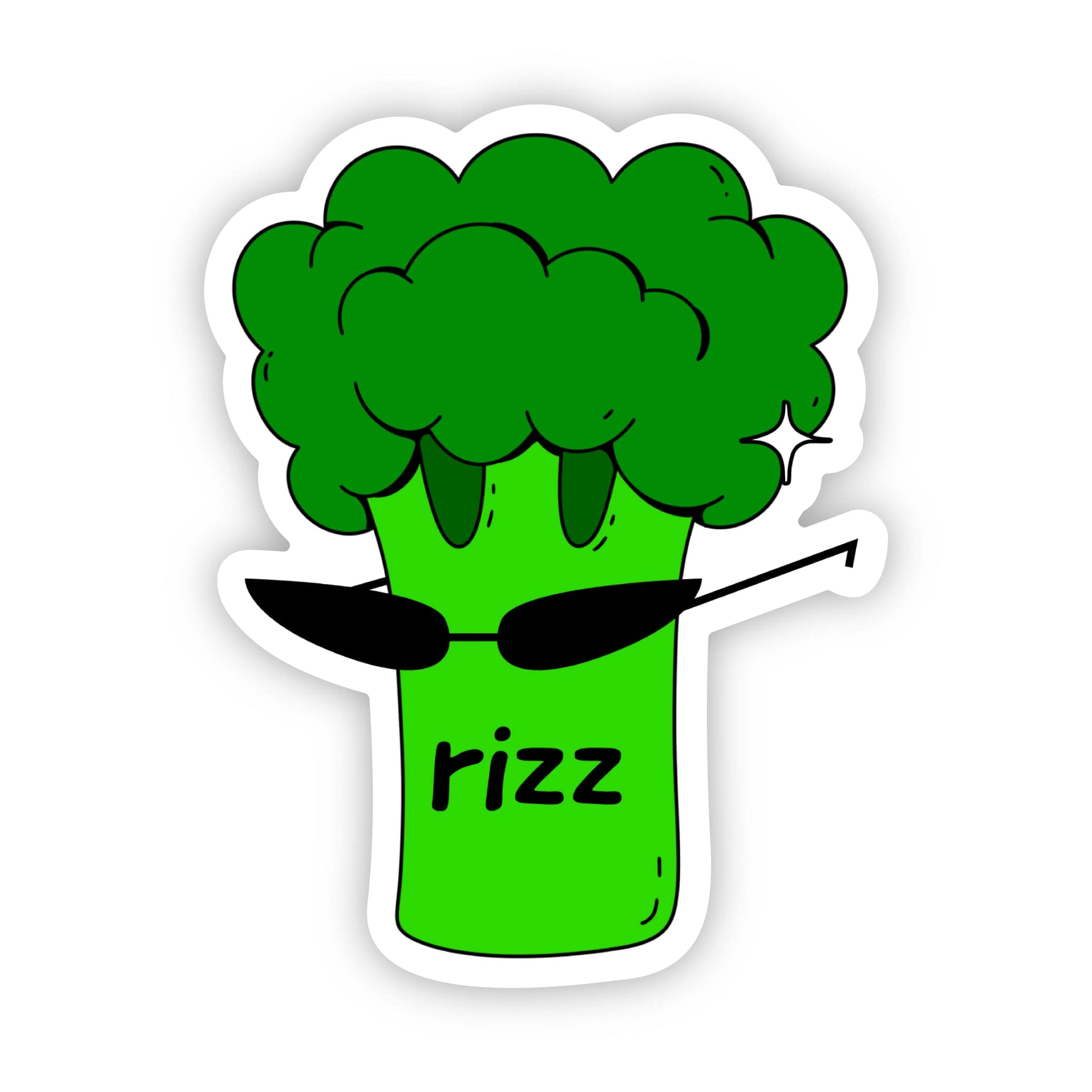  Rizz Broccoli Haircut Black Sunglasses Sticker、mySite、ghnorth
