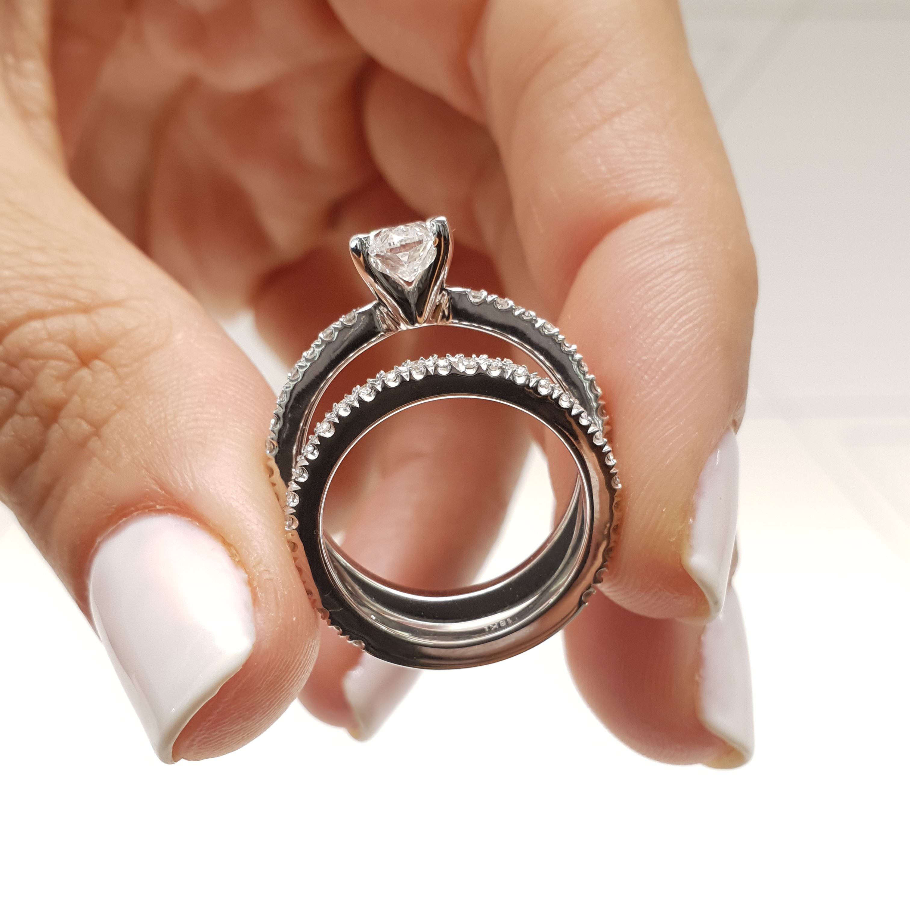 Stephanie Lab Grown Diamond Bridal Set -14K White Gold、mySite、hinf8tx79